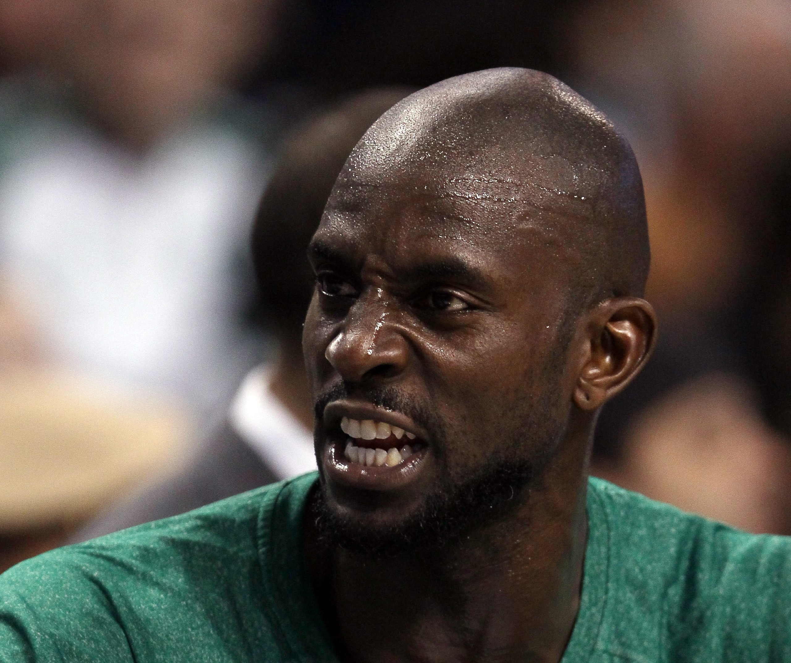 BOSTON, MA - DECEMBER 16: Kevin Garnett #5 of the Boston Celtics talks on the bench in the first half against the Atlanta Hawks on December 16, 2010 at the TD Garden in Boston, Massachusetts. NOTE TO USER: User expressly acknowledges and agrees that, by BOSTON, MA - DECEMBER 16: Kevin Garnett #5 of the Boston Celtics talks on the bench in the first half against the Atlanta Hawks on December 16, 2010 at the TD Garden in Boston, Massachusetts. NOTE TO USER: User expressly acknowledges and agrees that, by