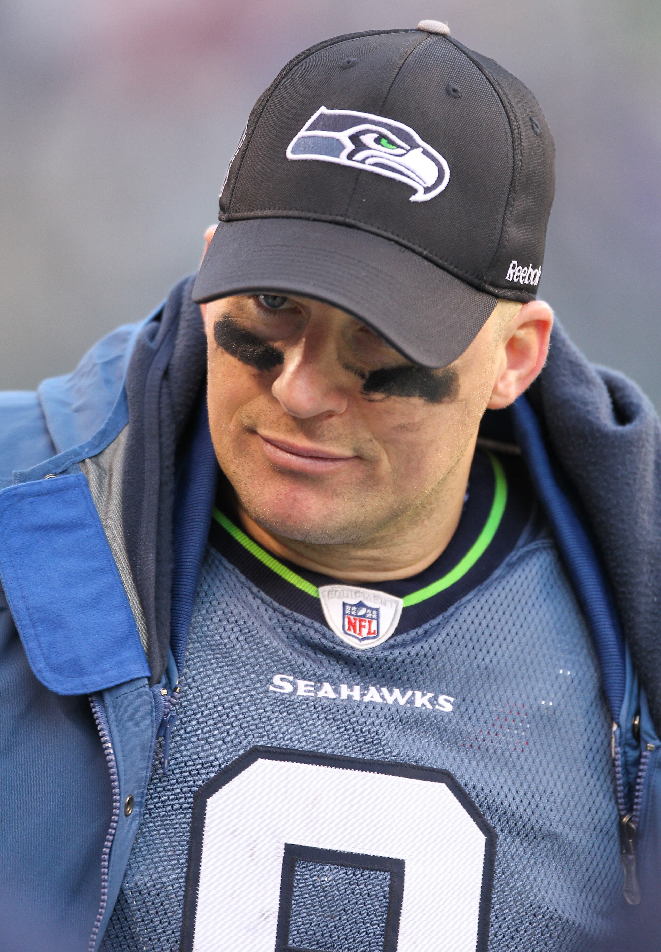 SEATTLE, WA - DECEMBER 19:  Quarterback Matt Hasselbeck #8 of the Seattle Seahawks looks on from the sidelines after being removed from the game in the second half against the Atlanta Falcons at Qwest Field on December 19, 2010 in Seattle, Washington. The