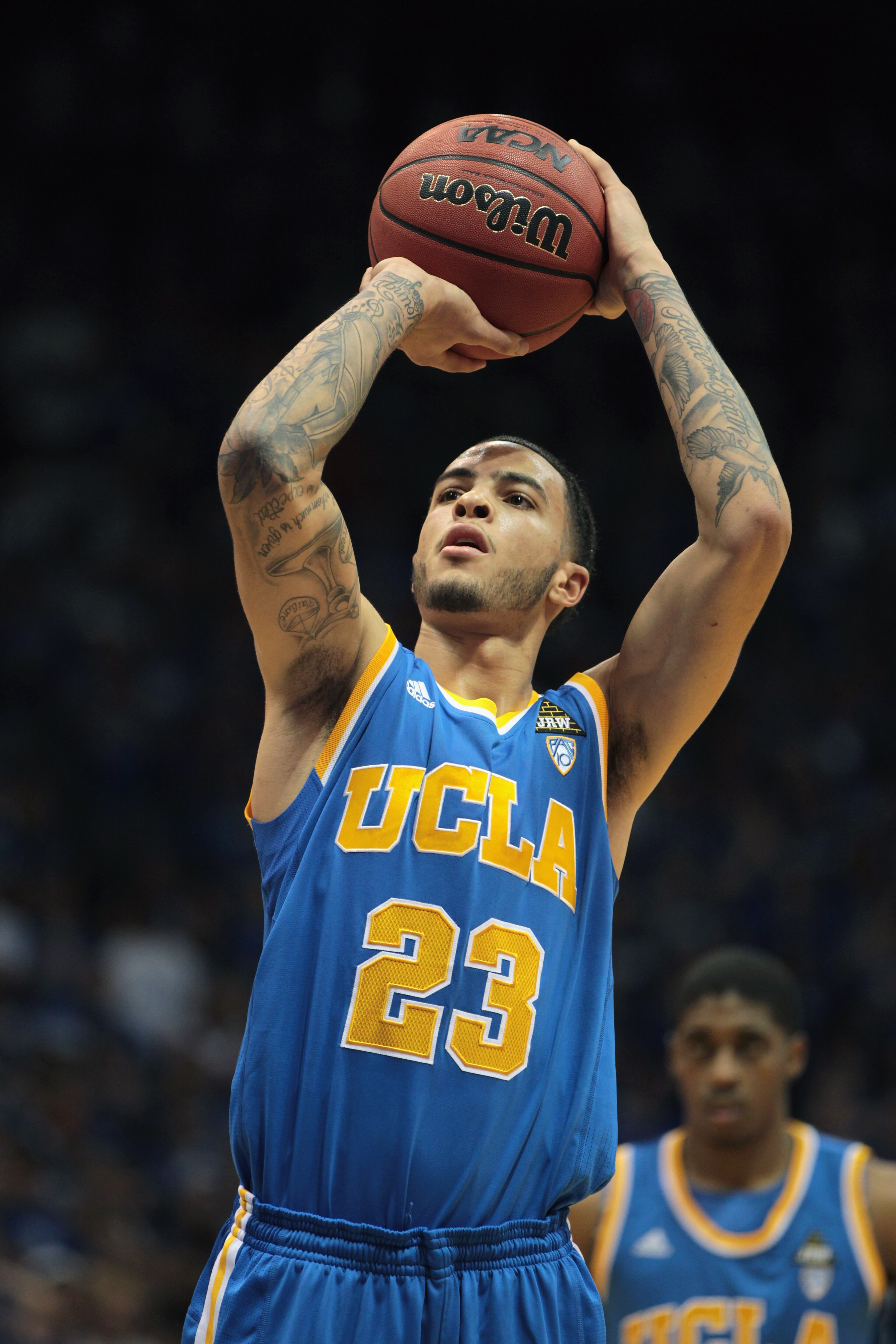LAWRENCE, KS - DECEMBER 02:  Tyler Honeycutt #23 of the UCLA Bruins in action during the game against the Kansas Jayhawks on December 2, 2010 at Allen Fieldhouse in Lawrence, Kansas.  (Photo by Jamie Squire/Getty Images)