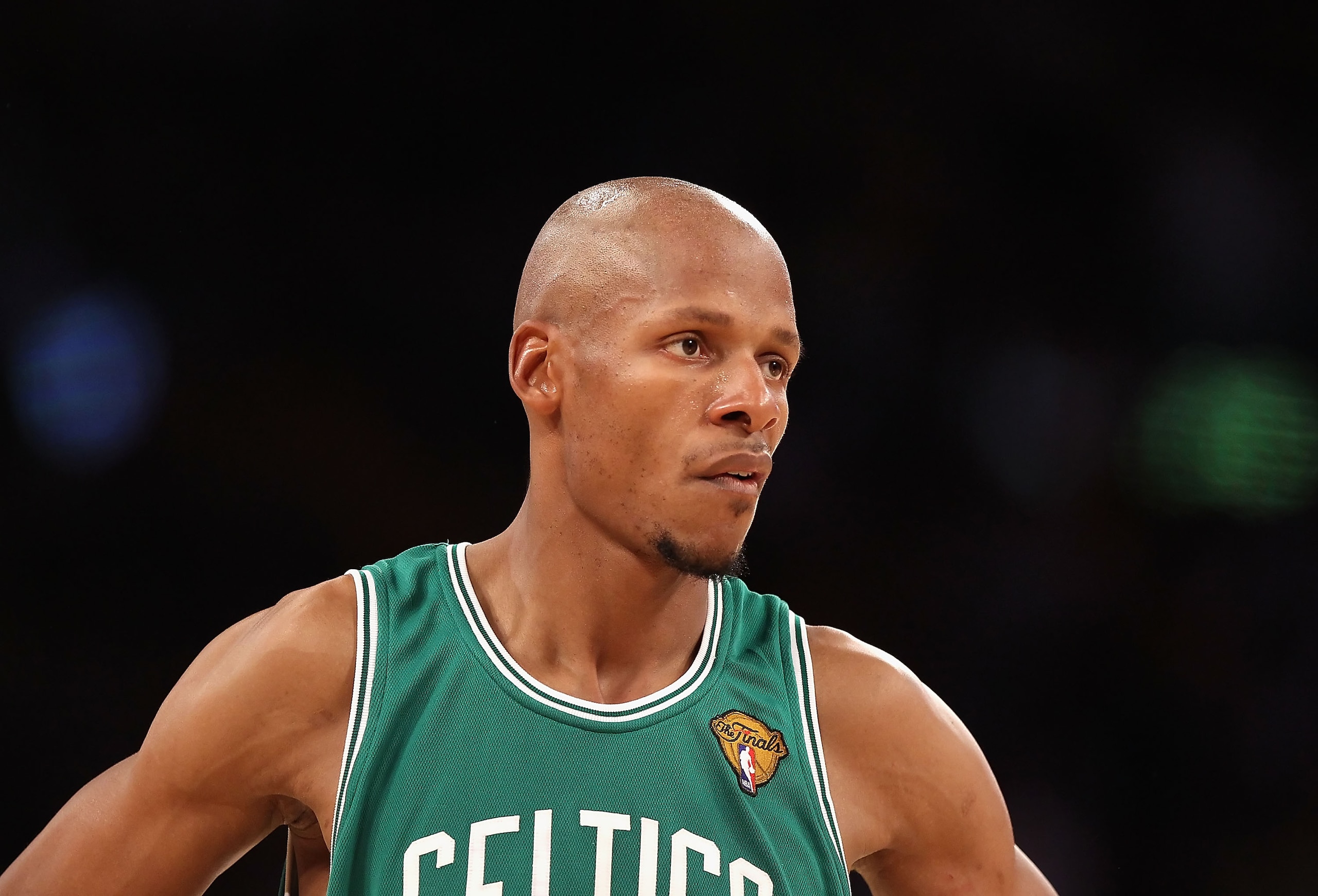 LOS ANGELES, CA - JUNE 17: Ray Allen #20 of the Boston Celtics in Game Seven of the 2010 NBA Finals gainst the Los Angeles Lakers at Staples Center on June 17, 2010 in Los Angeles, California. NOTE TO USER: User expressly acknowledges and agrees that, b LOS ANGELES, CA - JUNE 17: Ray Allen #20 of the Boston Celtics in Game Seven of the 2010 NBA Finals gainst the Los Angeles Lakers at Staples Center on June 17, 2010 in Los Angeles, California. NOTE TO USER: User expressly acknowledges and agrees that, b