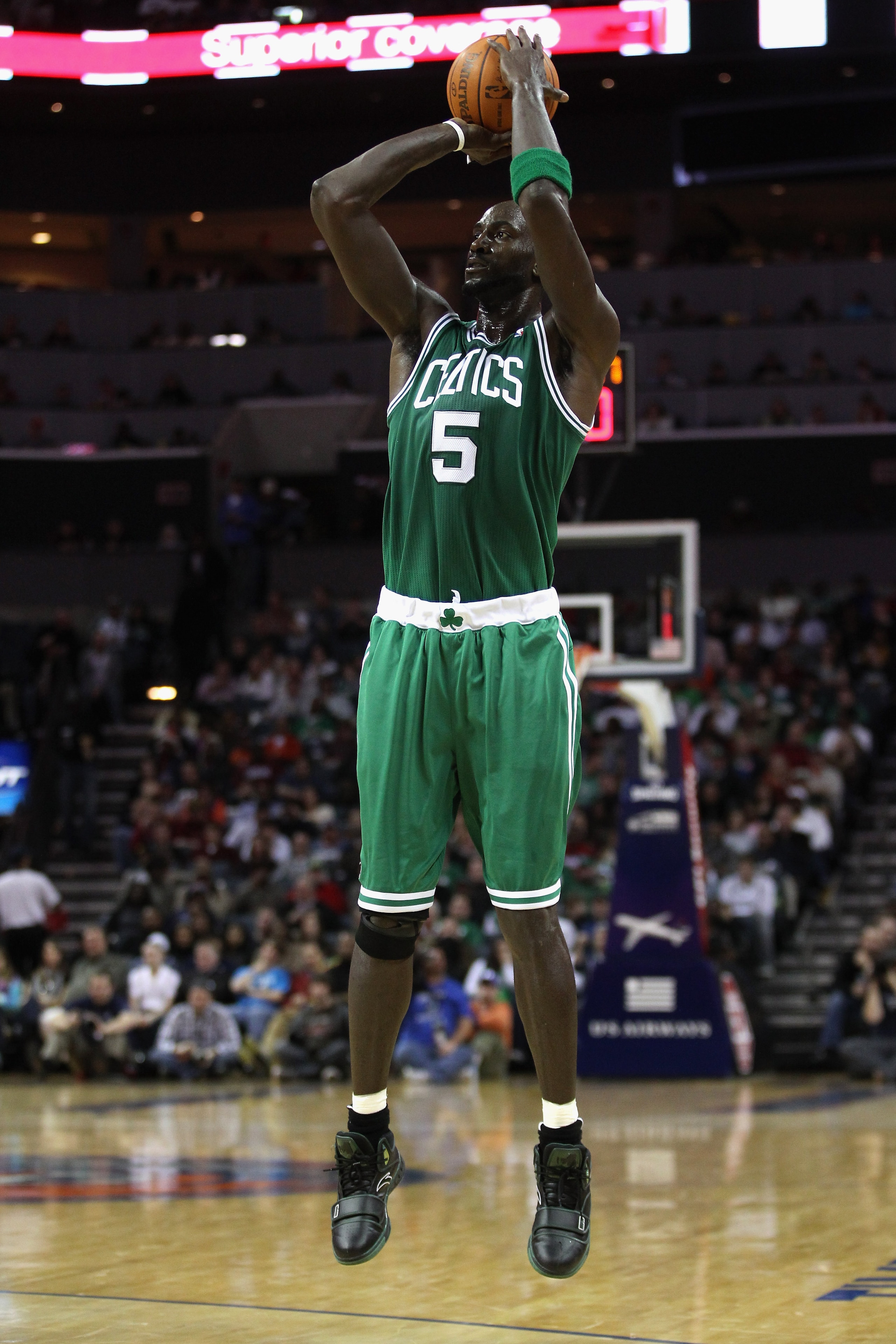 CHARLOTTE, NC - DECEMBER 11: Kevin Garnett #5 of the Boston Celtics # of the Charlotte Bobcats during their game at Time Warner Cable Arena on December 11, 2010 in Charlotte, North Carolina. NOTE TO USER: User expressly acknowledges and agrees that, by d CHARLOTTE, NC - DECEMBER 11: Kevin Garnett #5 of the Boston Celtics # of the Charlotte Bobcats during their game at Time Warner Cable Arena on December 11, 2010 in Charlotte, North Carolina. NOTE TO USER: User expressly acknowledges and agrees that, by d