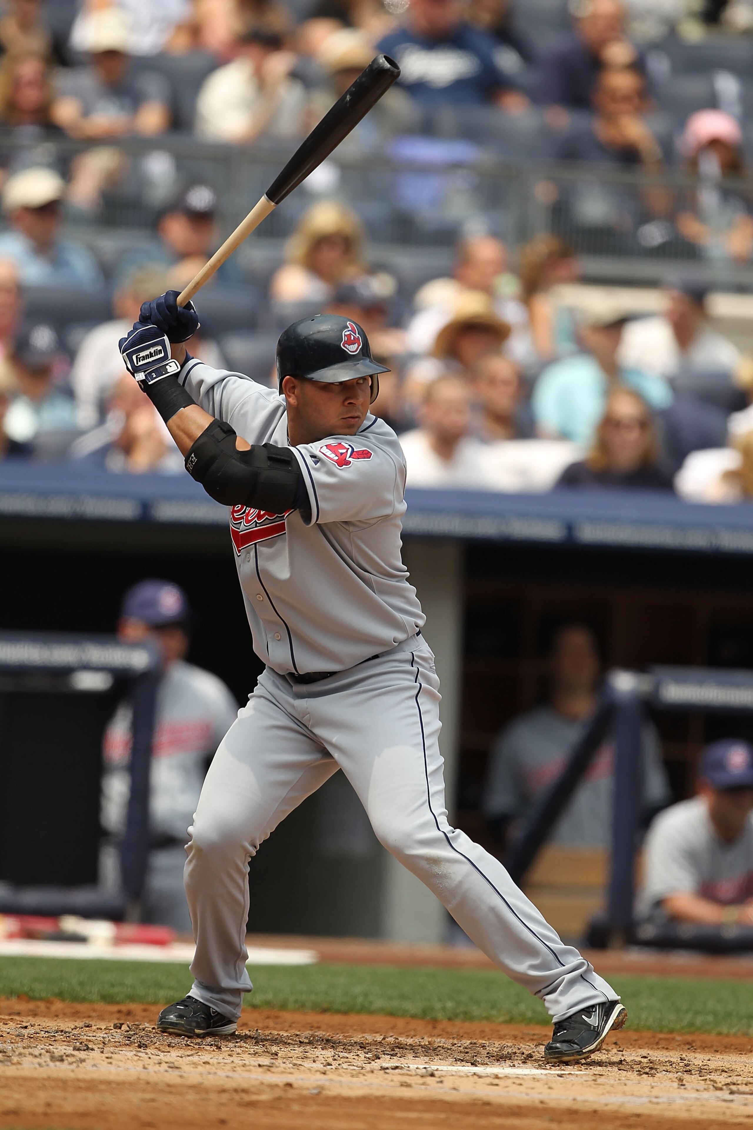 NEW YORK - MAY 29:  Jhonny Peralta #2 of the Cleveland Indians in action against The New York Yankees during their game on May 29, 2010 at Yankee Stadium in the Bronx Borough of New York City.  (Photo by Al Bello/Getty Images)