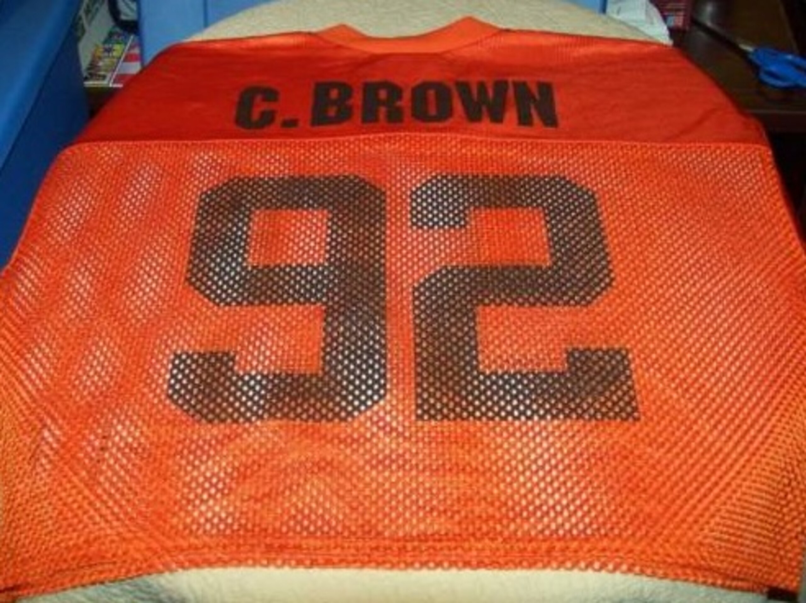 We all have such fond memories of the primarily orange/brown numeral mesh half  jerseys right?!