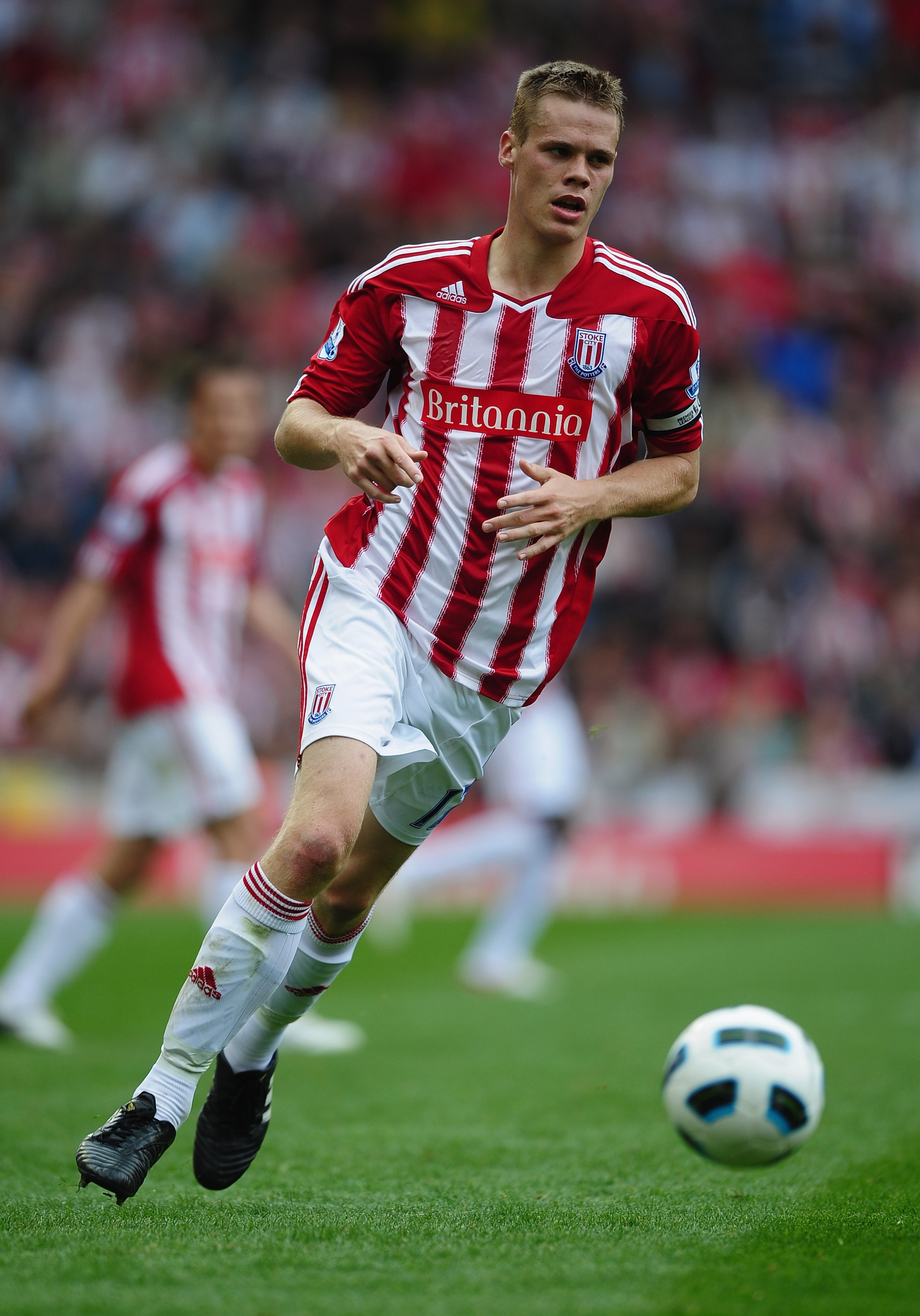 STOKE ON TRENT, ENGLAND - AUGUST 21: Ryan Shawcross of Stoke in action during the Barclays Premier League match between Stoke City and Tottenham Hotspur at the Britannia Stadium on August 21, 2010 in Stoke on Trent, England. (Photo by Laurence Griffiths STOKE ON TRENT, ENGLAND - AUGUST 21: Ryan Shawcross of Stoke in action during the Barclays Premier League match between Stoke City and Tottenham Hotspur at the Britannia Stadium on August 21, 2010 in Stoke on Trent, England. (Photo by Laurence Griffiths