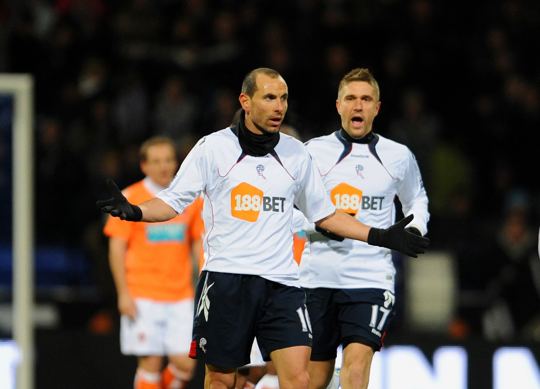 BOLTON, UNITED KINGDOM - NOVEMBER 27: Martin Petrov of Bolton celebrates after scoring his sides first goal during the Barclays Premier League match between Bolton Wanderers and Blackpool at the Reebok Stadium on November 27, 2010 in Bolton, England. (Pho