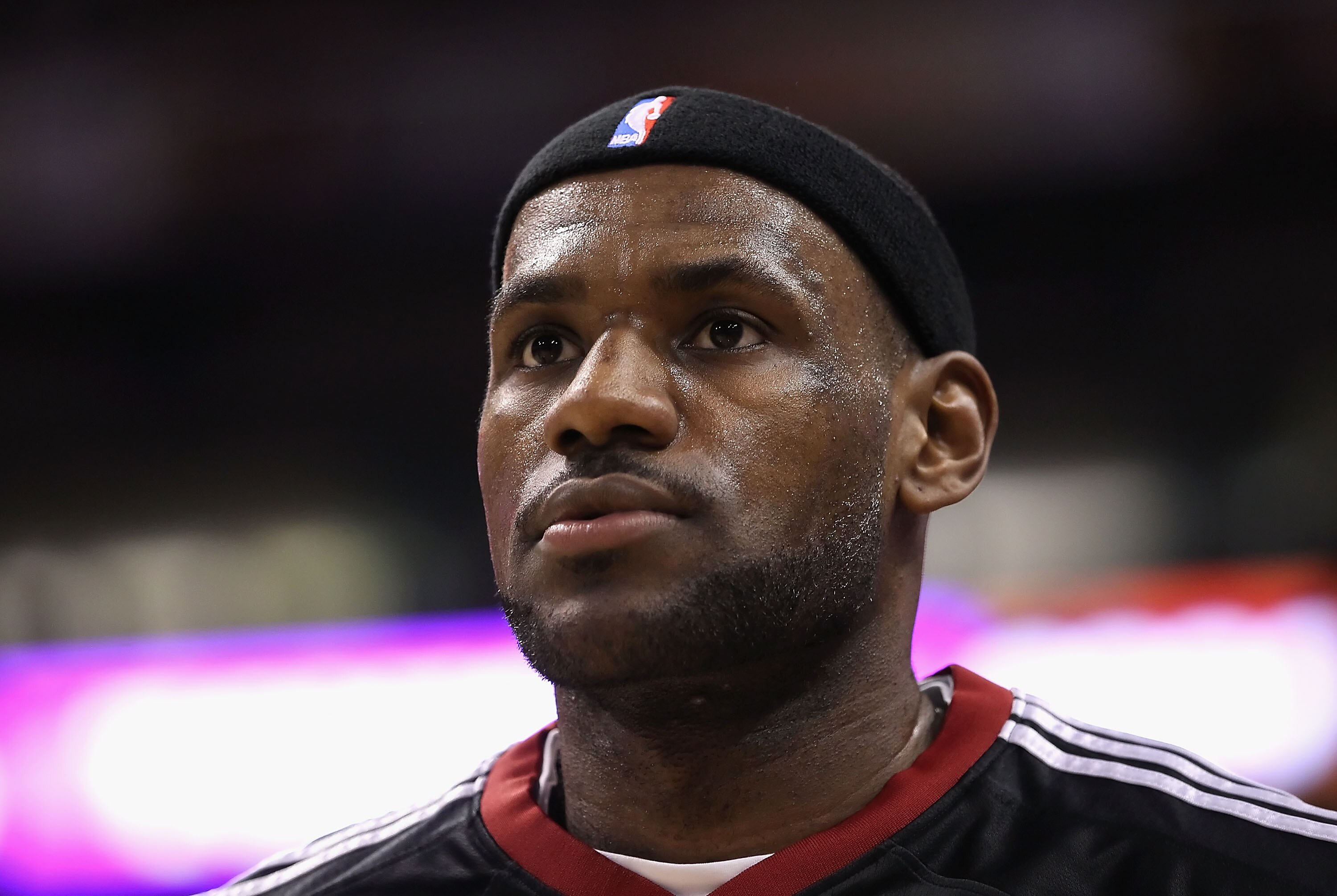 PHOENIX - DECEMBER 23:  LeBron James #6 of the Miami Heat warms up before the NBA game against the Phoenix Suns at US Airways Center on December 23, 2010 in Phoenix, Arizona.  The Heat defeated the Suns 95-83.  NOTE TO USER: User expressly acknowledges an
