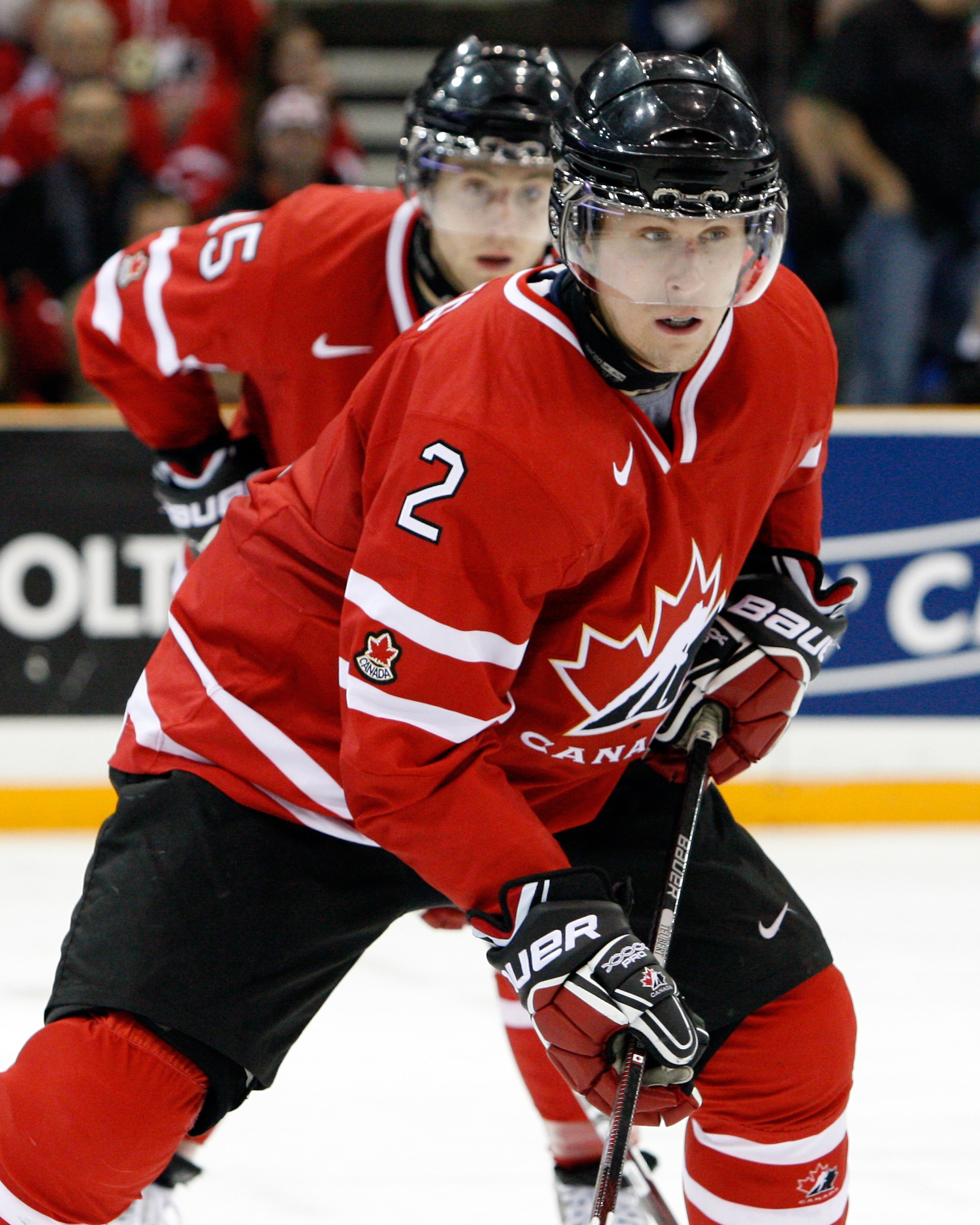 SASKATOON, SK - JANUARY 3:  Colten Teubert #2 of Team Canada skates during the 2010 IIHF World Junior Championship Tournament Semifinal game against Team Switzerland on January 3, 2010 at the Credit Union Centre in Saskatoon, Saskatchewan, Canada.  Team C