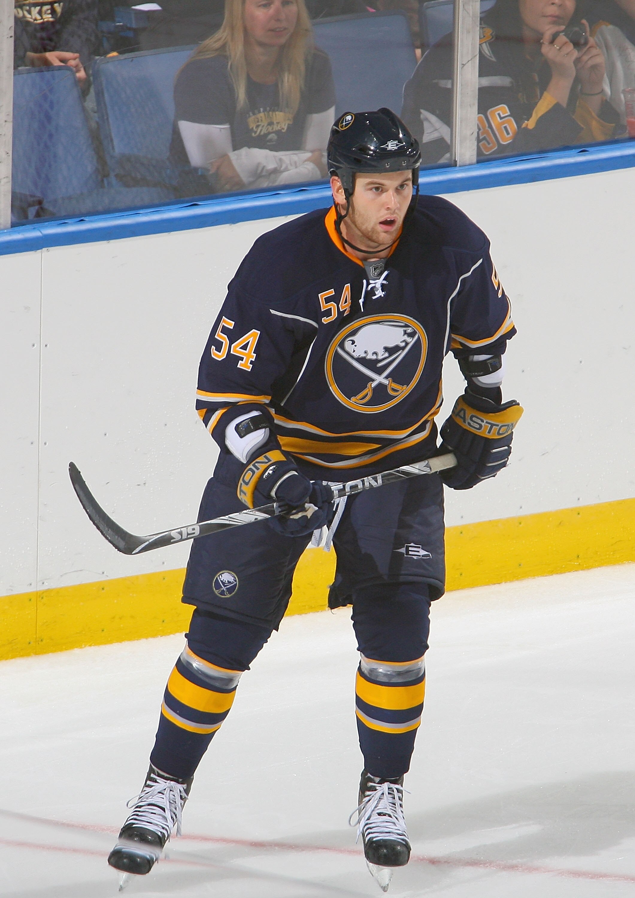 BUFFALO, NY - SEPTEMBER 25:  Zack Kassian #54 of the Buffalo Sabres skates against the Toronto Maple Leafs at HSBC Arena on September 25, 2010 in Buffalo, New York.  (Photo by Rick Stewart/Getty Images)
