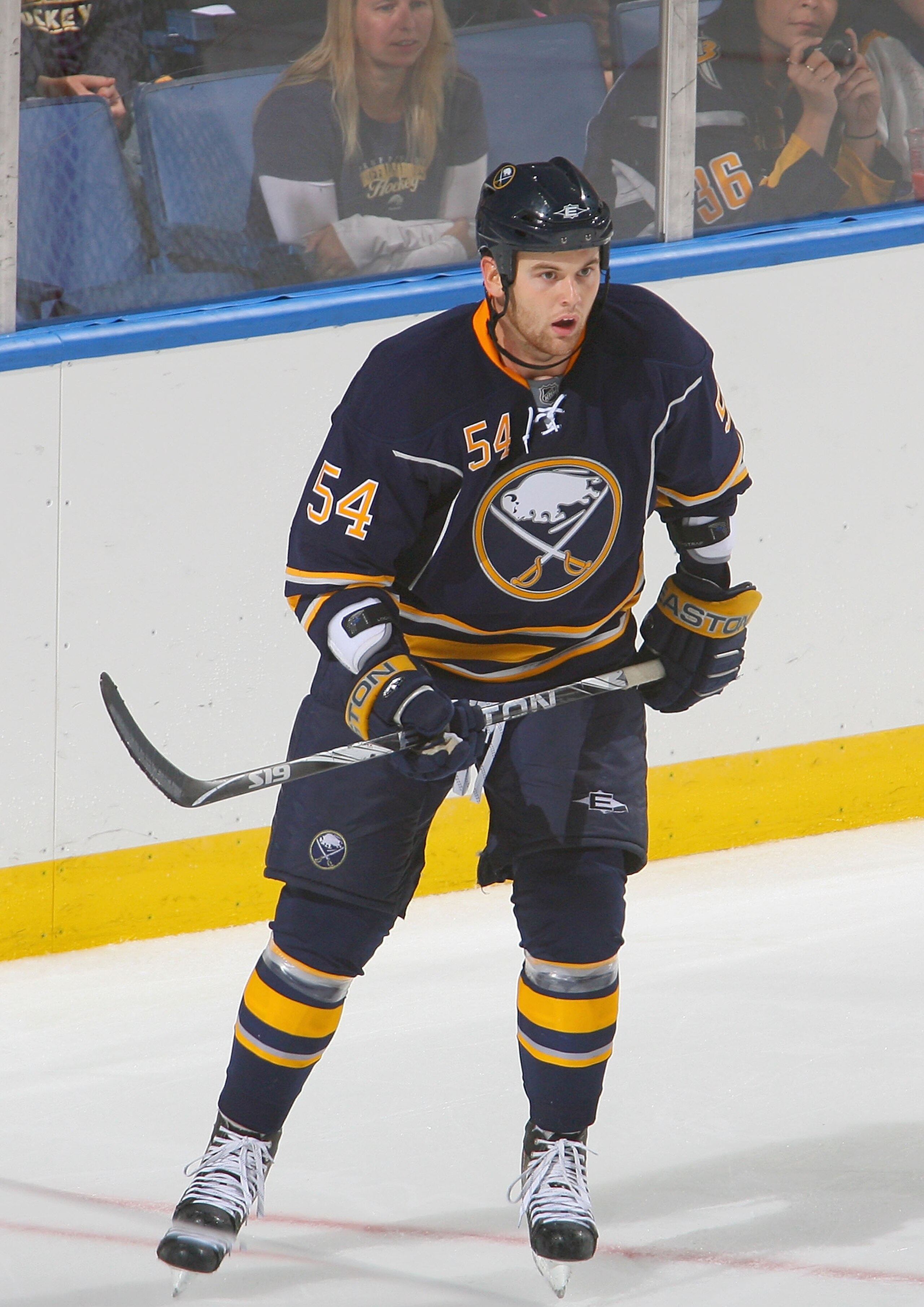 BUFFALO, NY - SEPTEMBER 25:  Zack Kassian #54 of the Buffalo Sabres skates against the Toronto Maple Leafs at HSBC Arena on September 25, 2010 in Buffalo, New York.  (Photo by Rick Stewart/Getty Images)