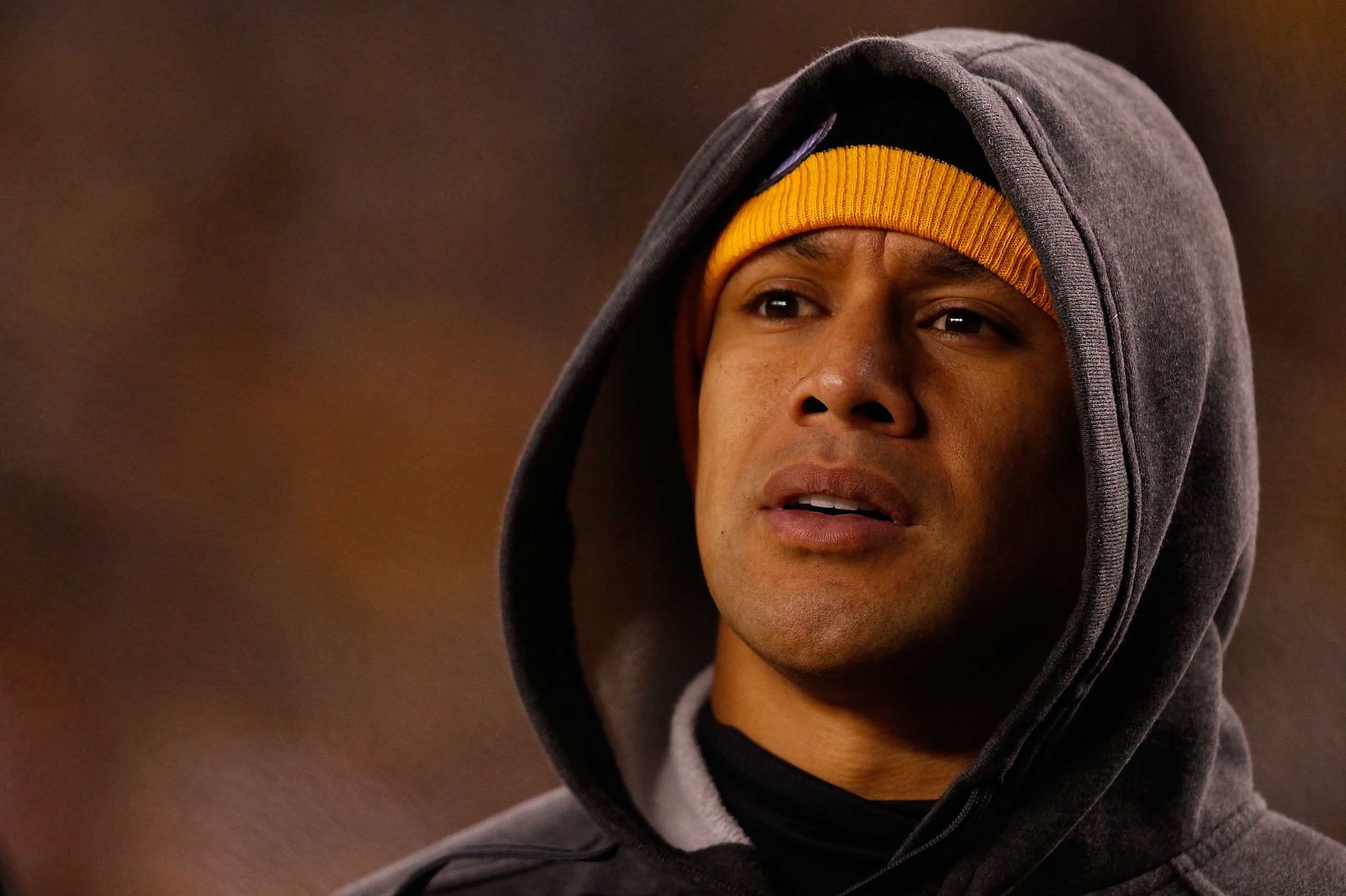 PITTSBURGH - DECEMBER 23:  Troy Polamalu #43 of the Pittsburgh Steelers watches his team play against the Carolina Panthers during the game on December 23, 2010 at Heinz Field in Pittsburgh, Pennsylvania.  (Photo by Jared Wickerham/Getty Images)
