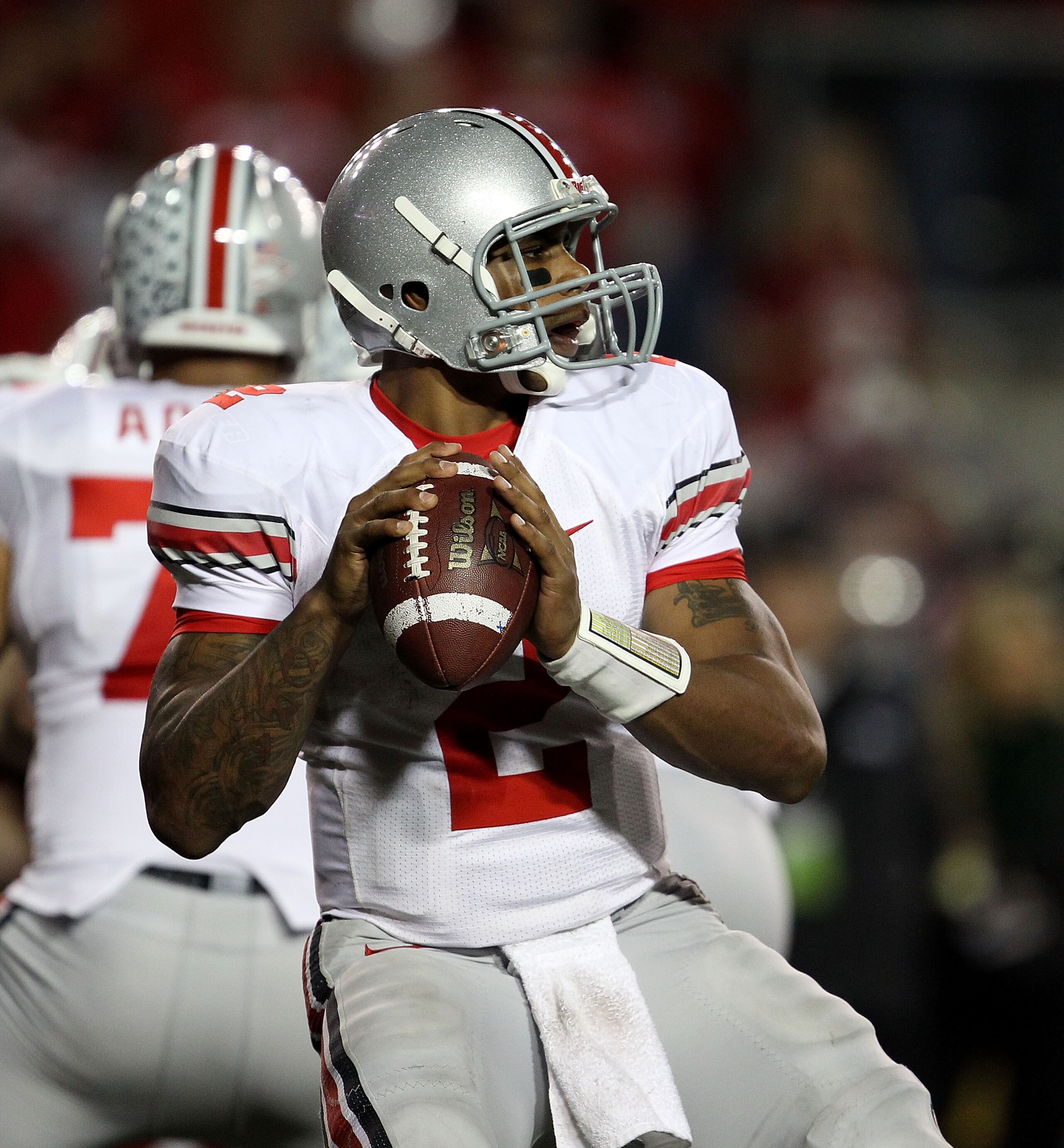 MADISON, WI - OCTOBER 16: Terrelle Pryor #2 of the Ohio State Buckeyes looks for a receiver against the Wisconsin Badgers at Camp Randall Stadium on October 16, 2010 in Madison, Wisconsin. Wisconsin defeated Ohio State 31-18. (Photo by Jonathan Daniel/Get MADISON, WI - OCTOBER 16: Terrelle Pryor #2 of the Ohio State Buckeyes looks for a receiver against the Wisconsin Badgers at Camp Randall Stadium on October 16, 2010 in Madison, Wisconsin. Wisconsin defeated Ohio State 31-18. (Photo by Jonathan Daniel/Get