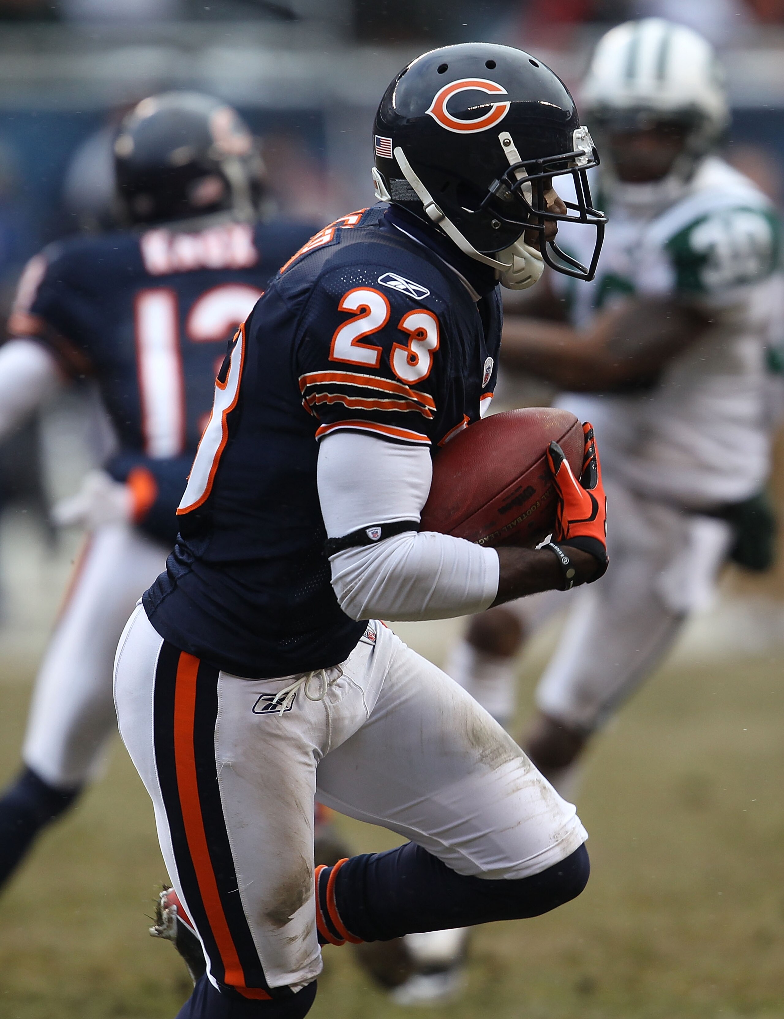 CHICAGO, IL - DECEMBER 26: Devin Hester #23 of the Chicago Bears runs against the New York Jets at Soldier Field on December 26, 2010 in Chicago, Illinois. The Bears defeated the Jets 38-34. (Photo by Jonathan Daniel/Getty Images) CHICAGO, IL - DECEMBER 26: Devin Hester #23 of the Chicago Bears runs against the New York Jets at Soldier Field on December 26, 2010 in Chicago, Illinois. The Bears defeated the Jets 38-34. (Photo by Jonathan Daniel/Getty Images)