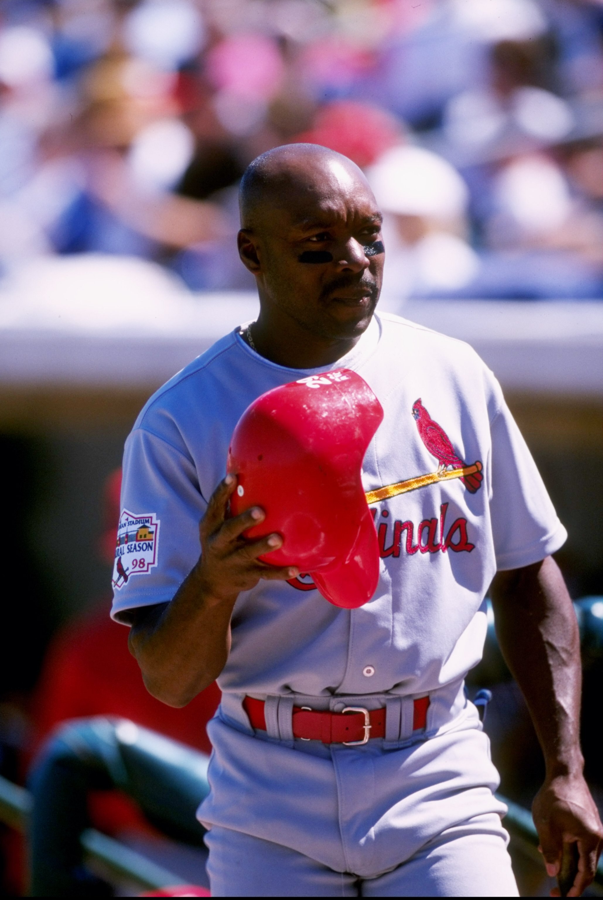 5 Mar 1998: Vince Coleman #29 of the St. Louis Cardinals looks on during a spring training game against the Montreal Expos at Roger Dean Stadium in Jupiter Florida. The Cardinals defeated the Expos 5-3.