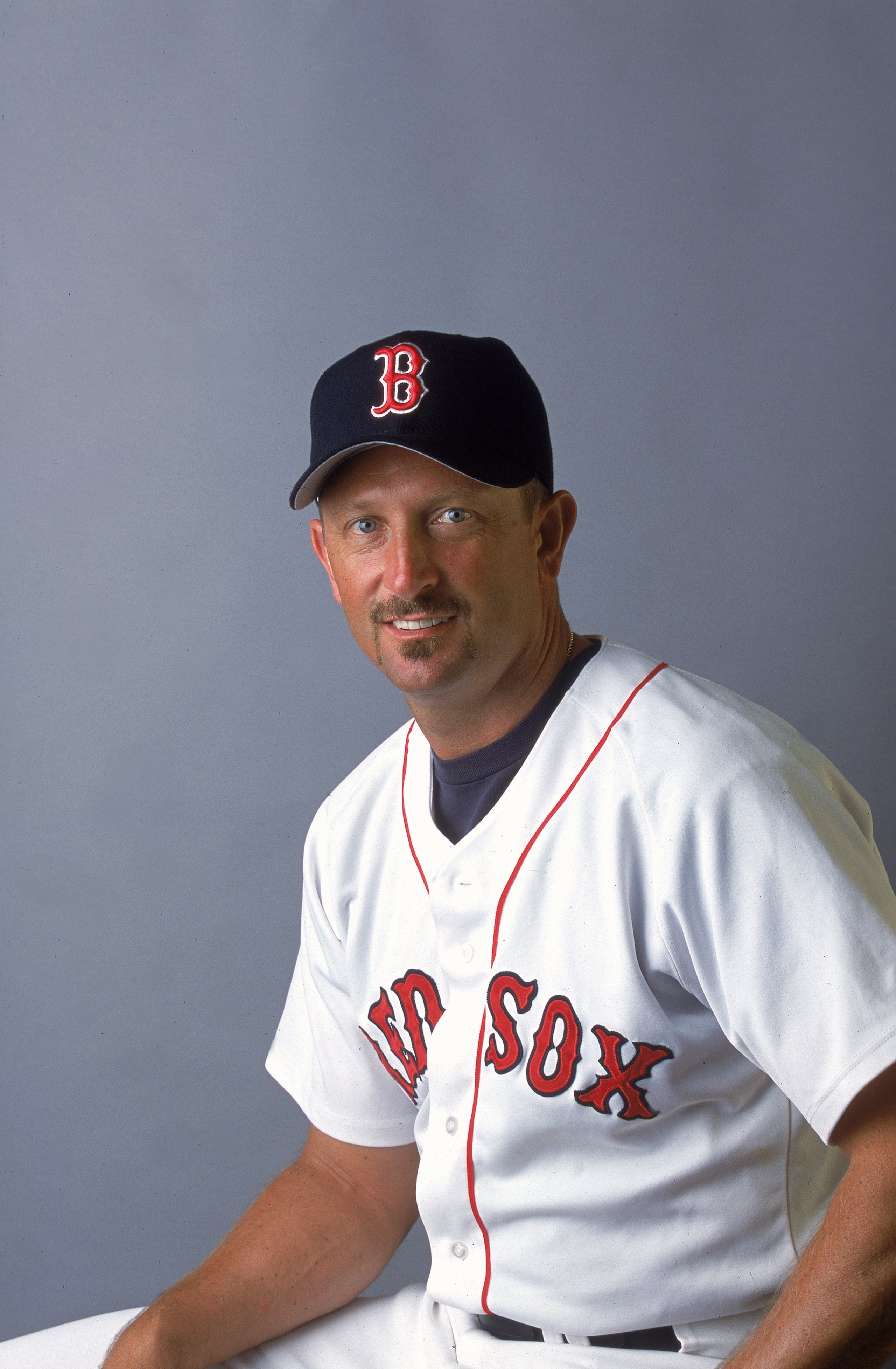 25 Feb 2001: Bret Saberhagen #17 of the Boston Red Sox poses for a studio portrait during Spring Training at the City of Palms Park in Fort Myers, Florida.Mandatory Credit: Rick Stewart /Allsport 25 Feb 2001: Bret Saberhagen #17 of the Boston Red Sox poses for a studio portrait during Spring Training at the City of Palms Park in Fort Myers, Florida.Mandatory Credit: Rick Stewart /Allsport