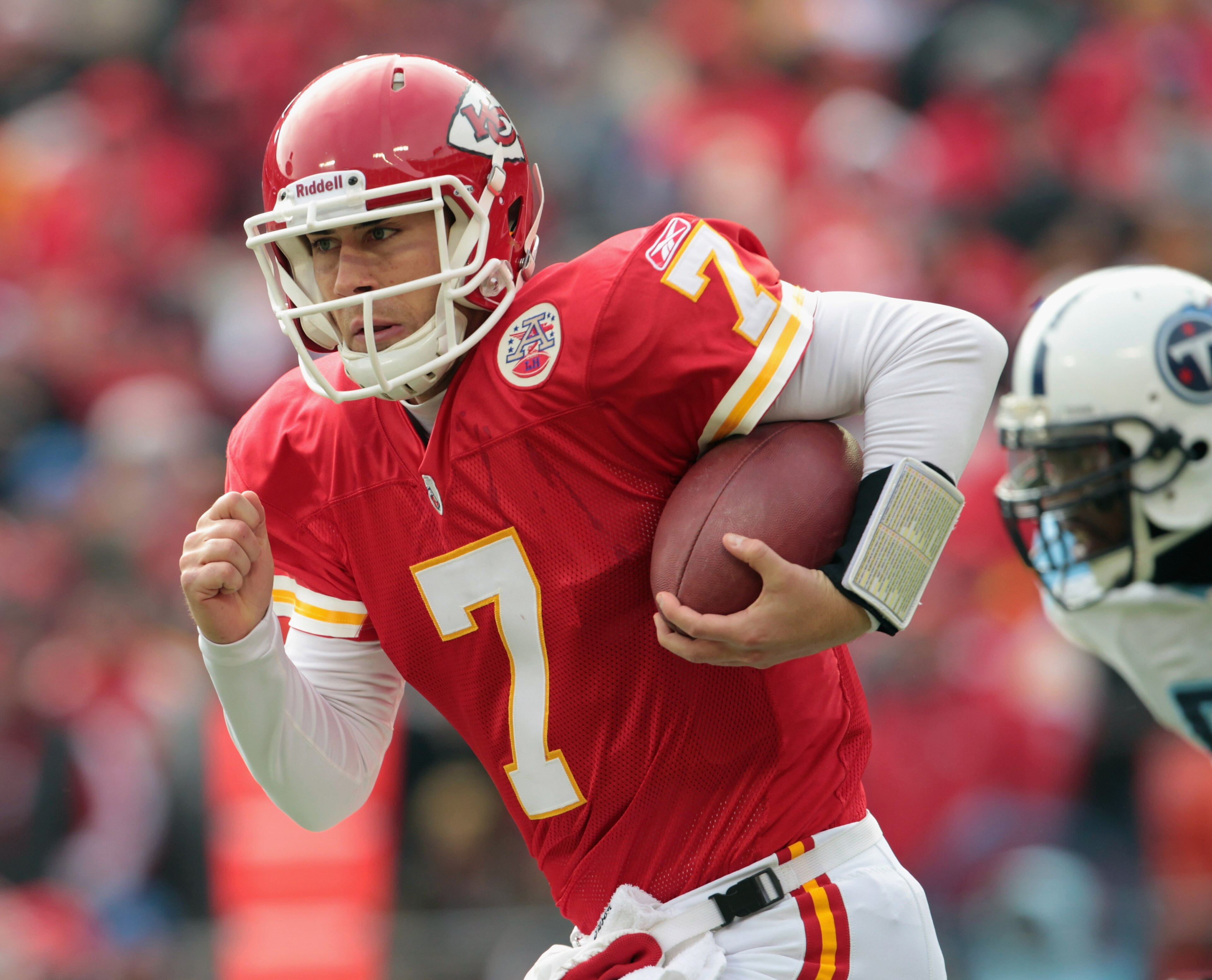 KANSAS CITY, MO - DECEMBER 26: Quarterback Matt Cassel #7 of the Kansas City Chiefs in action during the game against the Tennessee Titans on December 26, 2010 at Arrowhead Stadium in Kansas City, Missouri. (Photo by Jamie Squire/Getty Images) KANSAS CITY, MO - DECEMBER 26: Quarterback Matt Cassel #7 of the Kansas City Chiefs in action during the game against the Tennessee Titans on December 26, 2010 at Arrowhead Stadium in Kansas City, Missouri. (Photo by Jamie Squire/Getty Images)