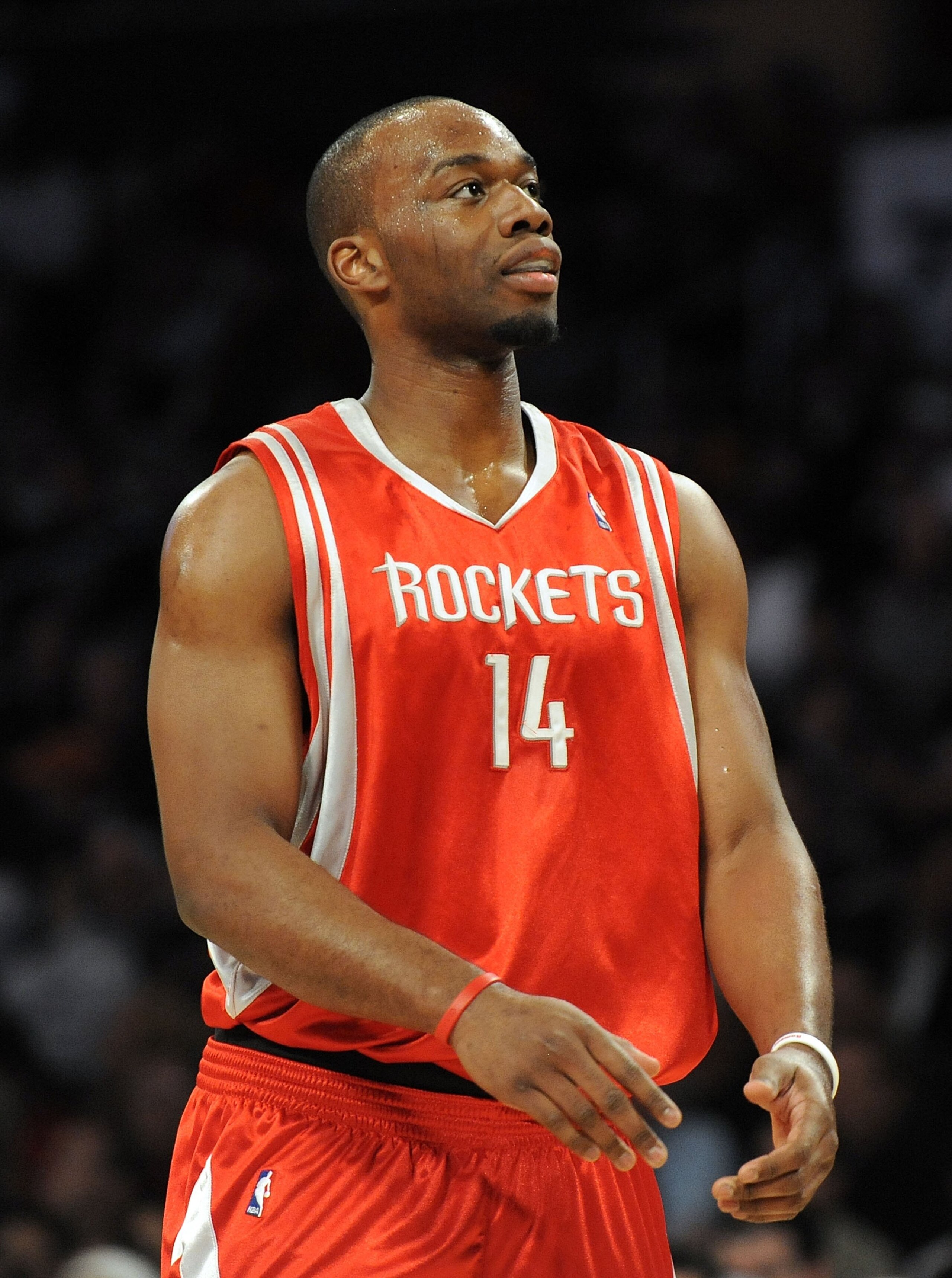LOS ANGELES, CA - JANUARY 05: Carl Landry #14 of the Houston Rockets reacts after a foul during the game against the Los Angeles Lakers at Staples Center on January 5, 2010 in Los Angeles, California. NOTE TO USER: User expressly acknowledges and agrees LOS ANGELES, CA - JANUARY 05: Carl Landry #14 of the Houston Rockets reacts after a foul during the game against the Los Angeles Lakers at Staples Center on January 5, 2010 in Los Angeles, California. NOTE TO USER: User expressly acknowledges and agrees