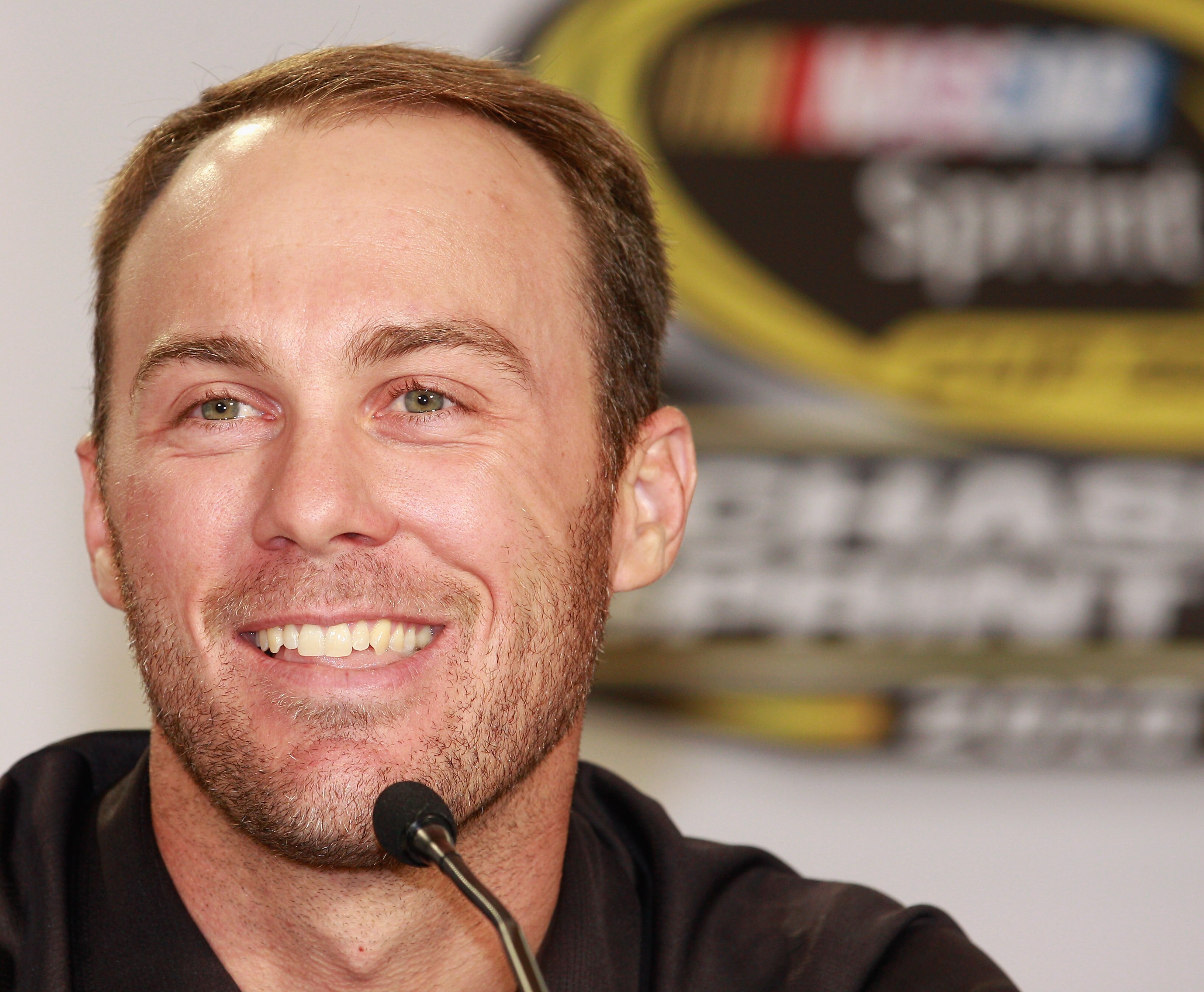 CORAL GABLES, FL - NOVEMBER 18:  Kevin Harvick, driver of the #29 Shell/Penzoil Chevorlet, speaks to the media during the NASCAR Championship Contenders press conference on November 18, 2010 in Coral Gables, Florida.  (Photo by Sam Greenwood/Getty Images