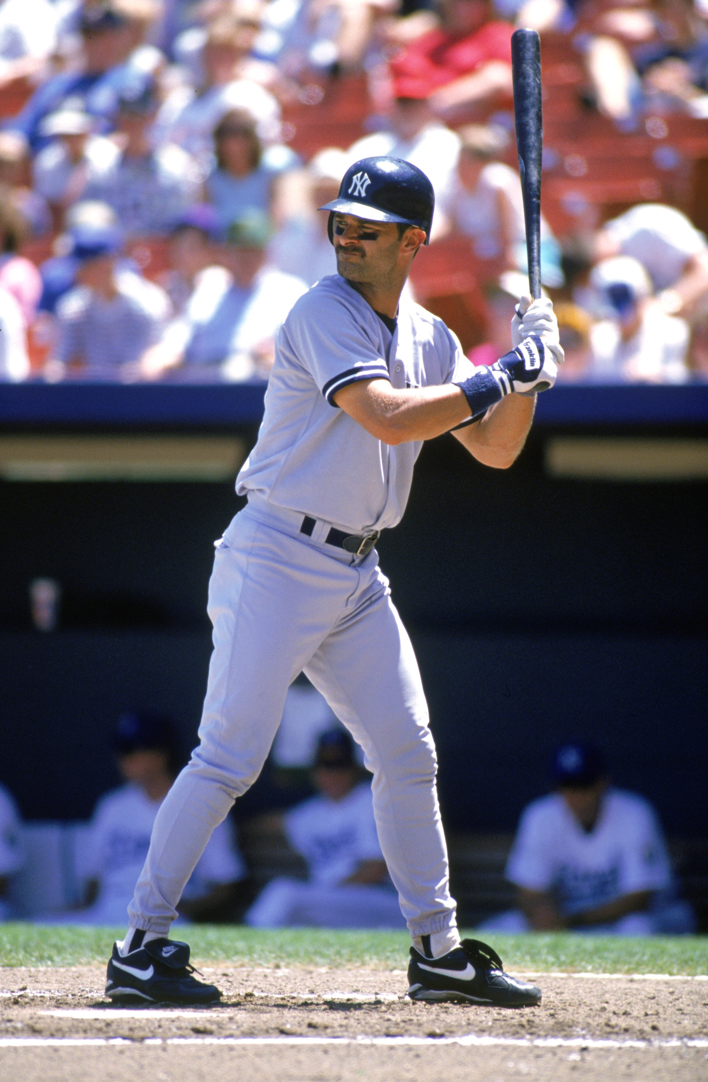 KANSAS CITY, MO - JUNE 27:  Don Mattingly #23 of the New York Yankees stands ready at the plate during a game against the Kansas City Royals at Kauffman Stadium on June 27, 1995 in Kansas City, Missouri.  Yankees won 1-0.  (Photo by Jonathan Daniel/Getty