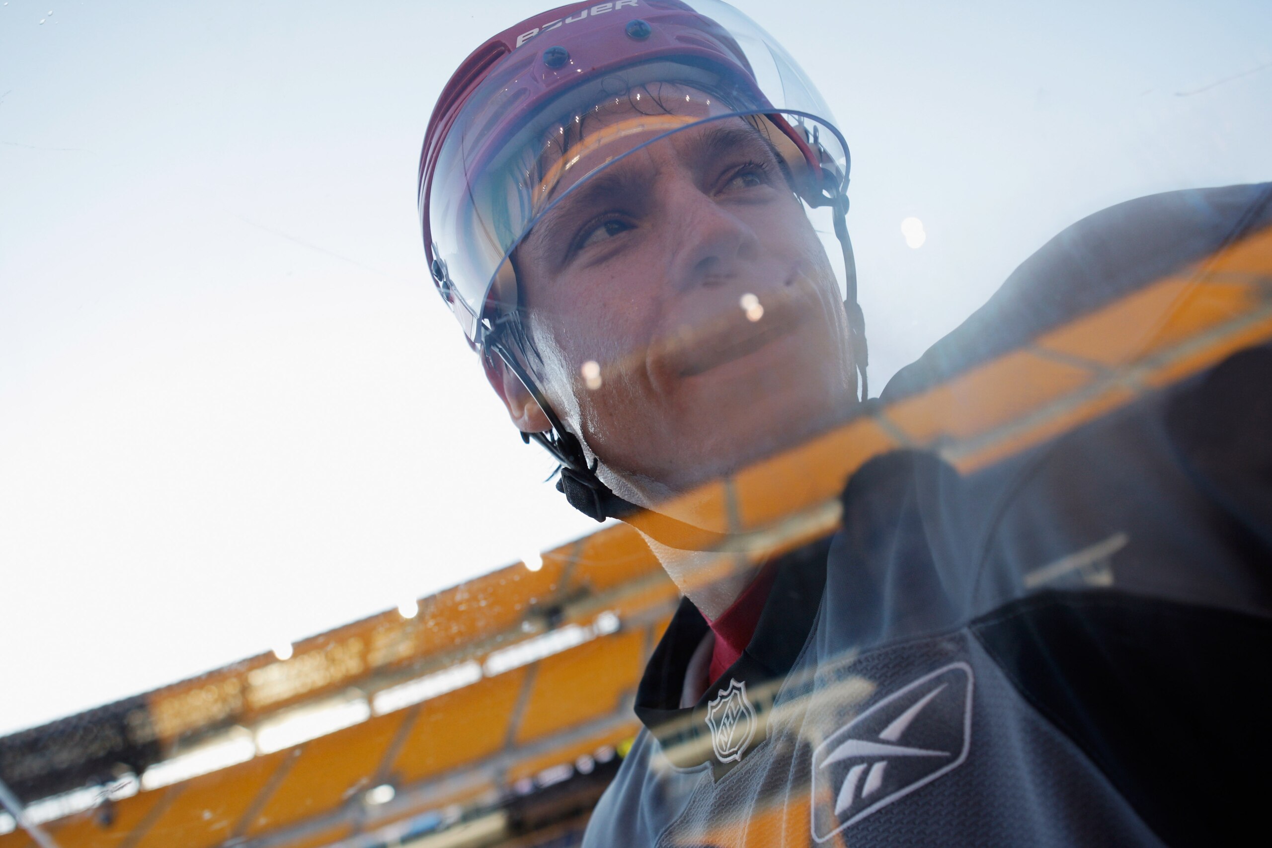 PITTSBURGH, PA - DECEMBER 31:  Alexander Semin #28 of the Washington Capitals looks on during practice for the 2011 NHL Winter Classic between the Capitals and the Pittsburgh Penguins on December 31, 2010 at Heinz Field in Pittsburgh, Pennsylvania.  (Phot