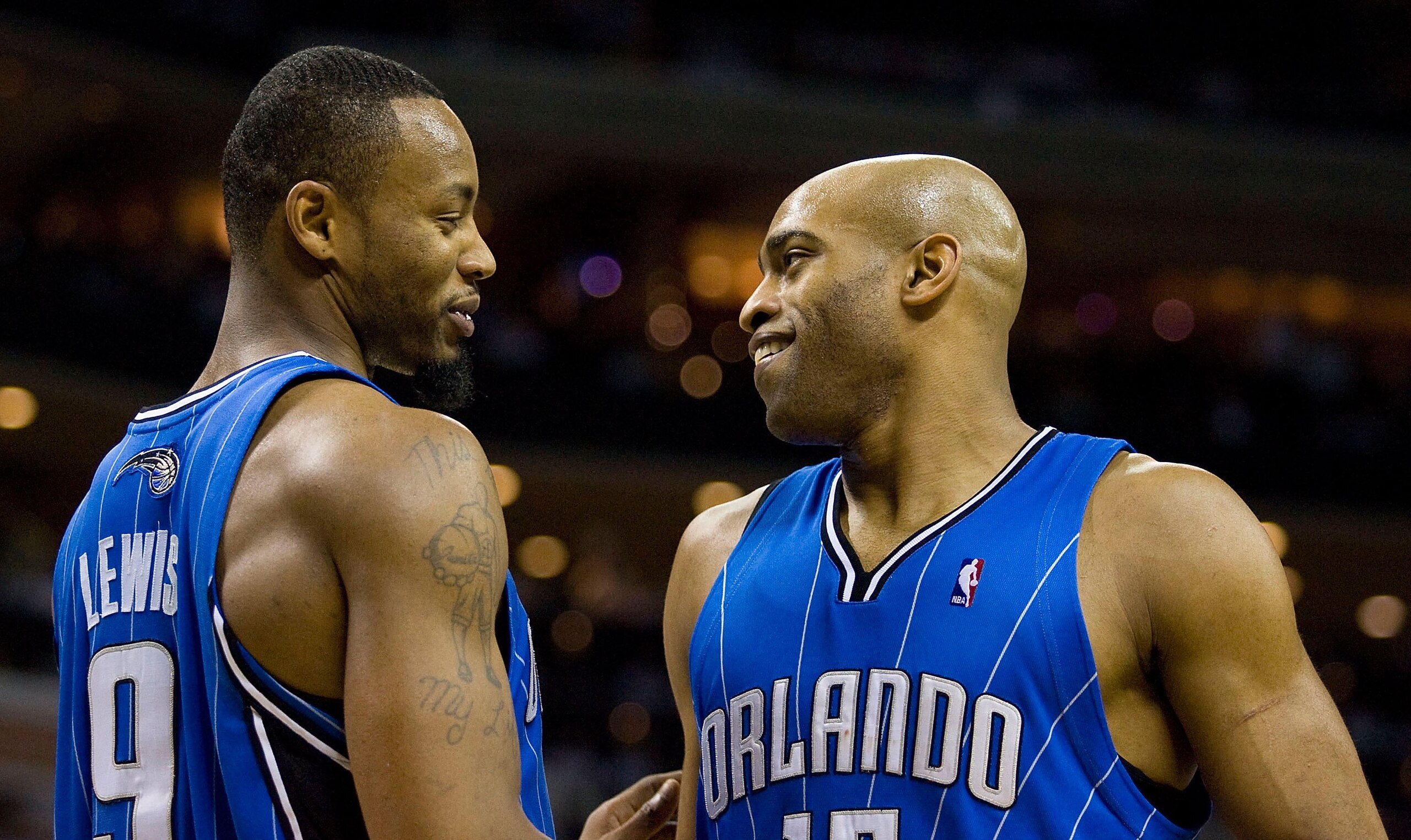 CHARLOTTE, NC - APRIL 26: Rashard Lewis #9 and Vince Carter #15 of the Orlando Magic chat during a stoppage in play against the Charlotte Bobcats at Time Warner Cable Arena on April 26, 2010 in Charlotte, North Carolina. The Magic defeated the Bobcats 99 CHARLOTTE, NC - APRIL 26: Rashard Lewis #9 and Vince Carter #15 of the Orlando Magic chat during a stoppage in play against the Charlotte Bobcats at Time Warner Cable Arena on April 26, 2010 in Charlotte, North Carolina. The Magic defeated the Bobcats 99