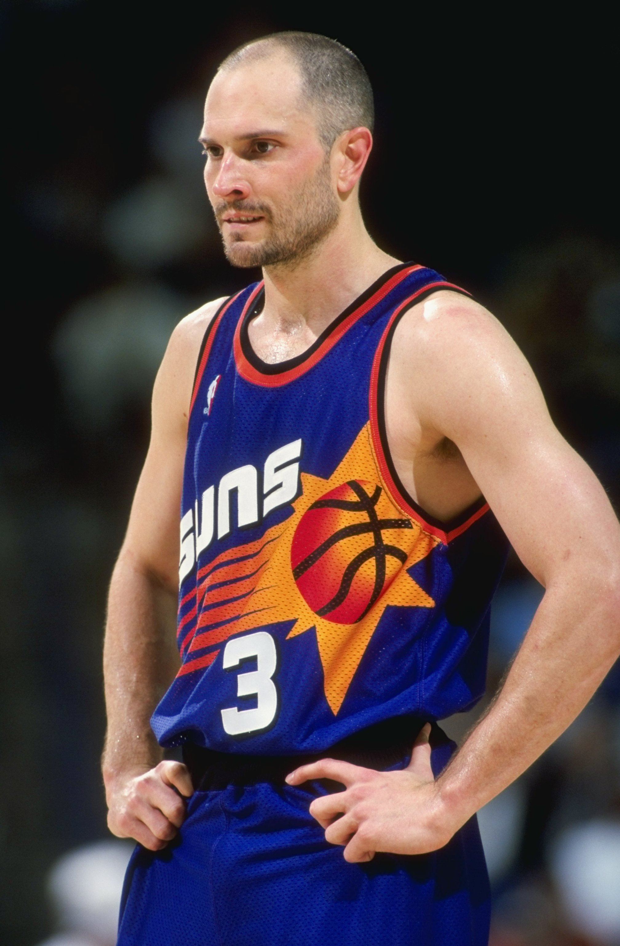 26 Feb 1999:  Rex Chapman #3 of the Phoenix Suns looking on during the game against the Golden State Warriors at the Oakland Coliseum in Oakland, California. The Warriors defeated the Suns 94-90.   Mandatory Credit: Jed Jacobsohn  /Allsport