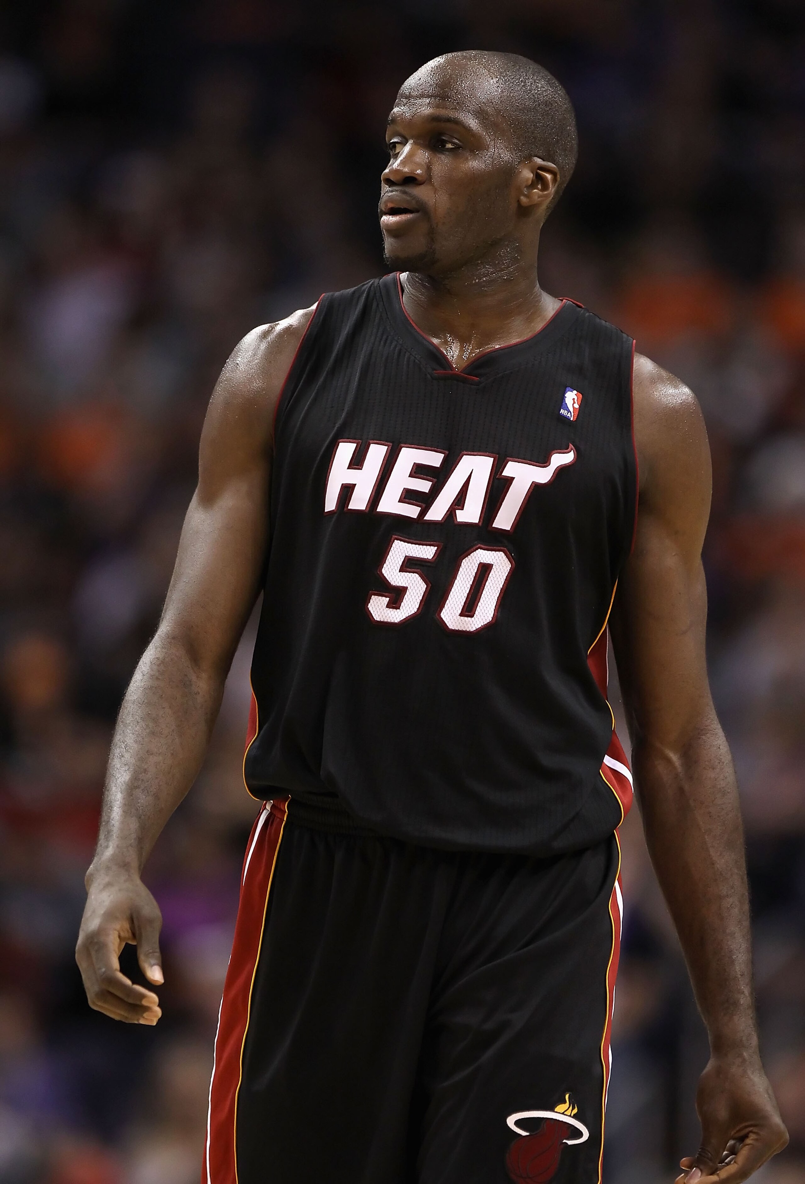PHOENIX - DECEMBER 23:  Joel Anthony #50 of the Miami Heat during the NBA game against the Phoenix Suns at US Airways Center on December 23, 2010 in Phoenix, Arizona.  The Heat defeated the Suns 95-83.  NOTE TO USER: User expressly acknowledges and agrees
