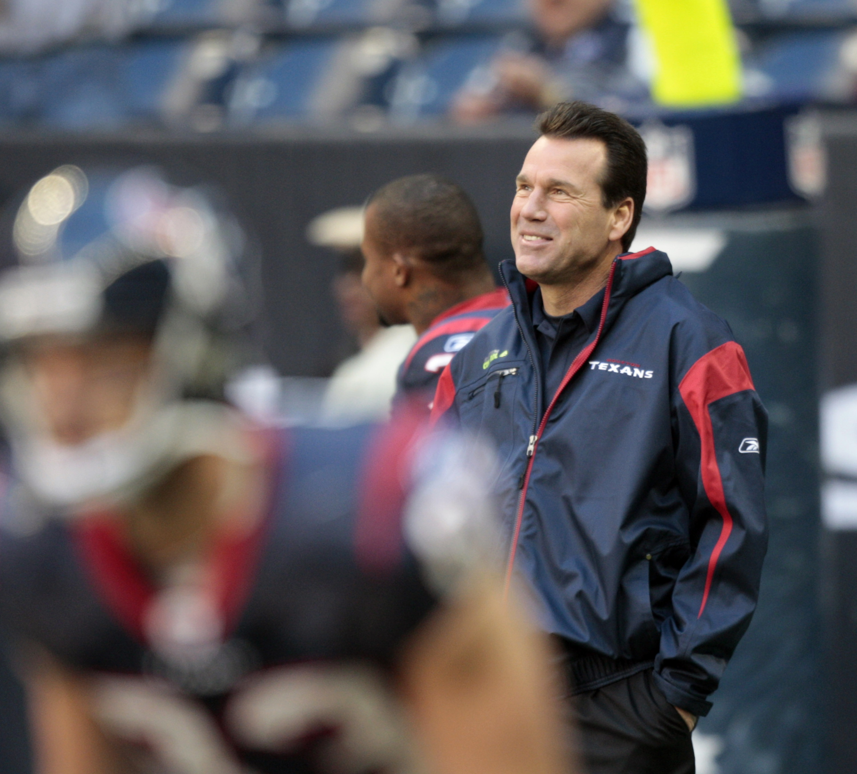 HOUSTON, TX - JANUARY 02:  Head coach Gary Kubiak of the Houston Texans looks on during warm ups before playing the Jacksonville Jaguars at Reliant Stadium on January 2, 2011 in Houston, Texas.  (Photo by Bob Levey/Getty Images)