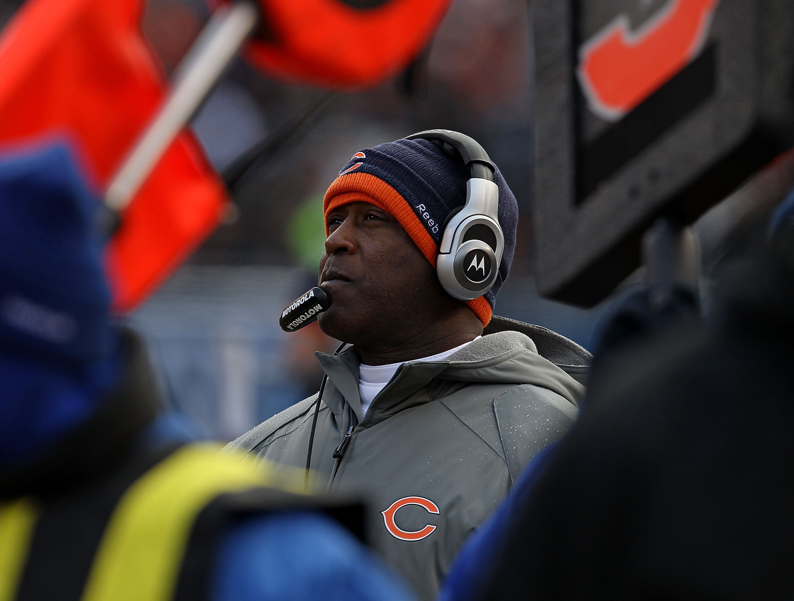 CHICAGO, IL - DECEMBER 26: Head coach Lovie Smith of the Chicago Bears watches as his team takes on the New York Jets at Soldier Field on December 26, 2010 in Chicago, Illinois. The Bears defeated the Jets 38-34. (Photo by Jonathan Daniel/Getty Images)