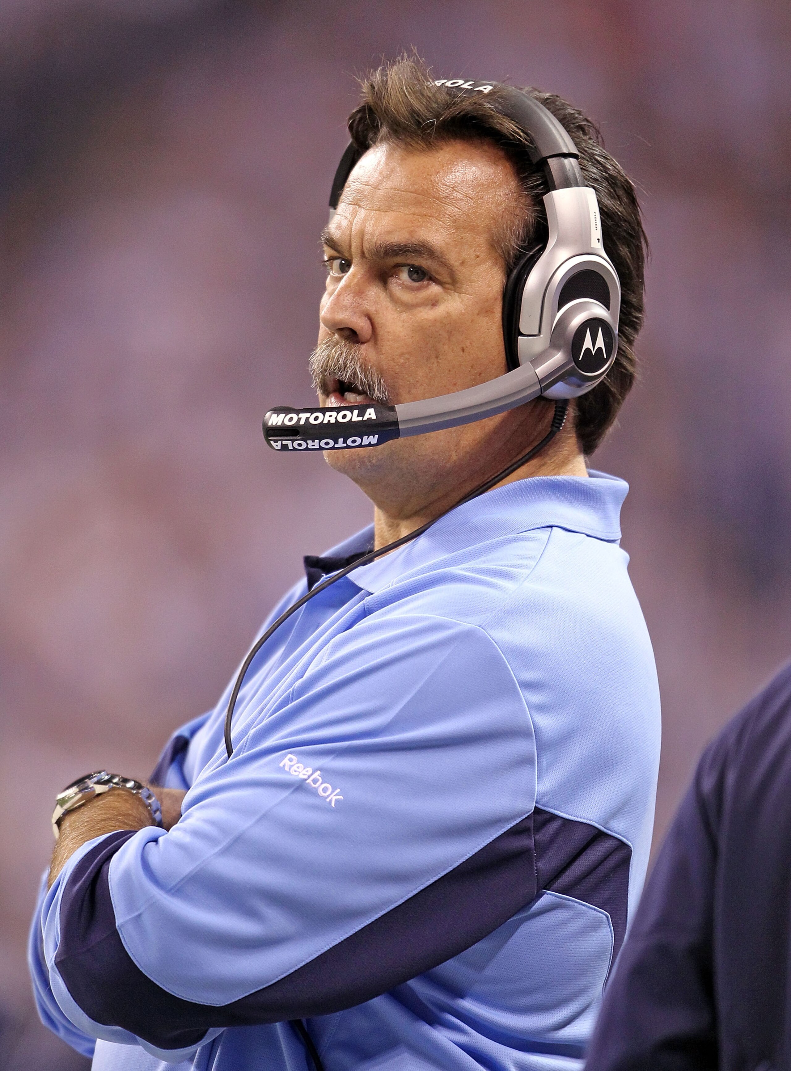 INDIANAPOLIS - JANUARY 02: Jeff Fisher the Head Coach of the Tennessee Titans watches play during NFL game against the Indianapolis Colts at Lucas Oil Stadium on January 2, 2011 in Indianapolis, Indiana.  (Photo by Andy Lyons/Getty Images)
