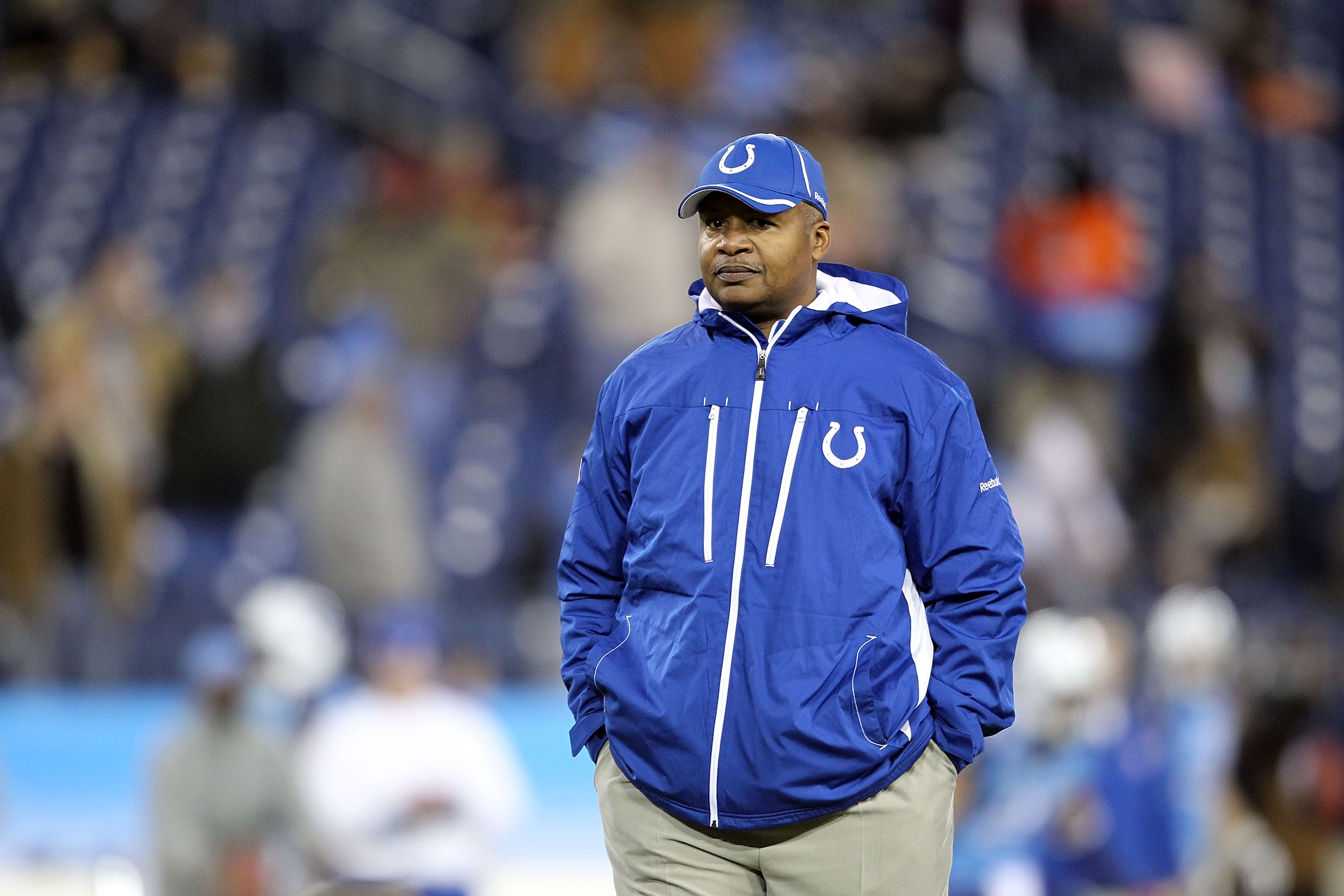 NASHVILLE, TN - DECEMBER 09: Jim Caldwell the Head Coach of the Indianapolis Colts watches his team stretch before the NFL game against the Tennessee Titans at LP Field on December 9, 2010 in Nashville, Tennessee. (Photo by Andy Lyons/Getty Images) NASHVILLE, TN - DECEMBER 09: Jim Caldwell the Head Coach of the Indianapolis Colts watches his team stretch before the NFL game against the Tennessee Titans at LP Field on December 9, 2010 in Nashville, Tennessee. (Photo by Andy Lyons/Getty Images)