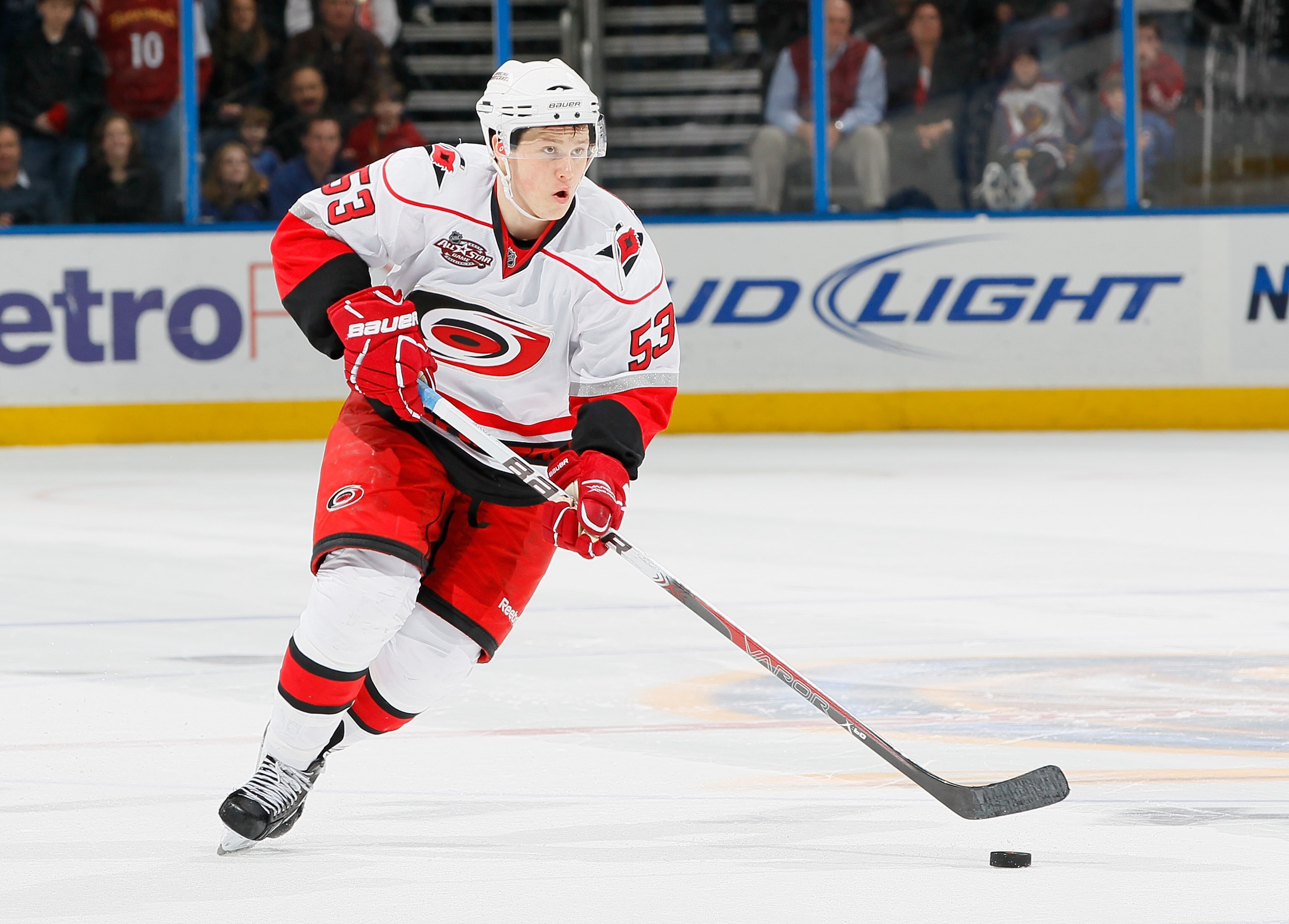 ATLANTA, GA - DECEMBER 16:  Jeff Skinner #53 of the Carolina Hurricanes against the Atlanta Thrashers at Philips Arena on December 16, 2010 in Atlanta, Georgia.  (Photo by Kevin C. Cox/Getty Images)