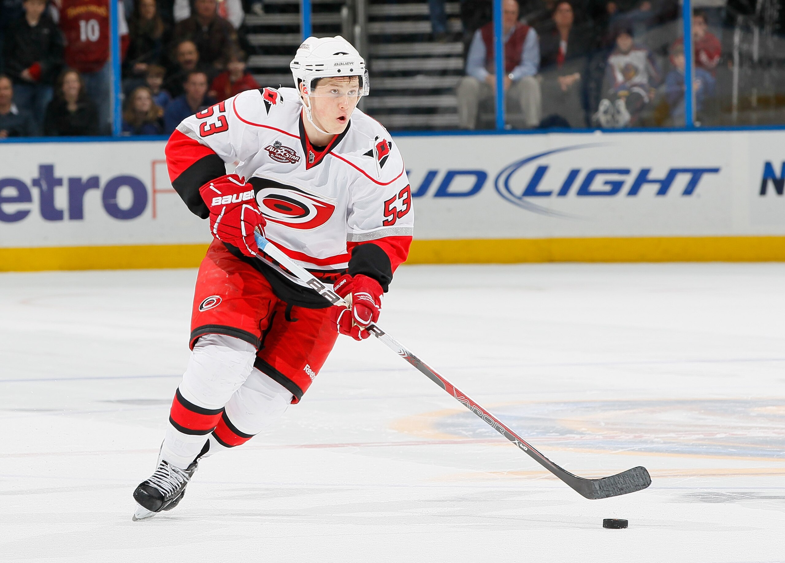ATLANTA, GA - DECEMBER 16:  Jeff Skinner #53 of the Carolina Hurricanes against the Atlanta Thrashers at Philips Arena on December 16, 2010 in Atlanta, Georgia.  (Photo by Kevin C. Cox/Getty Images)