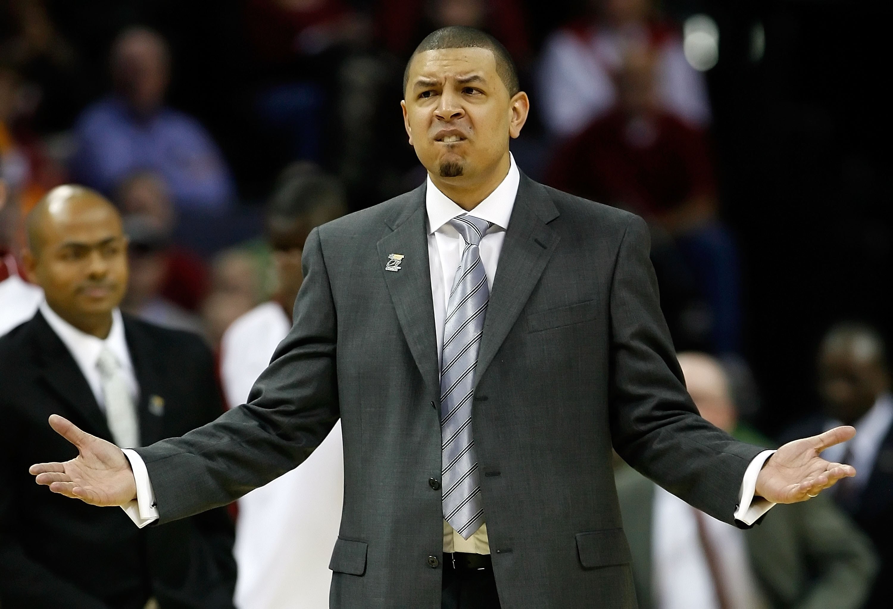 MEMPHIS, TN - MARCH 29:  Head coach Jeff Capel of the Oklahoma Sooners reacts in the second half while taking on the North Carolina Tar Heels during the NCAA Men's Basketball Tournament South Regional Final at the FedExForum on March 29, 2009 in Memphis,