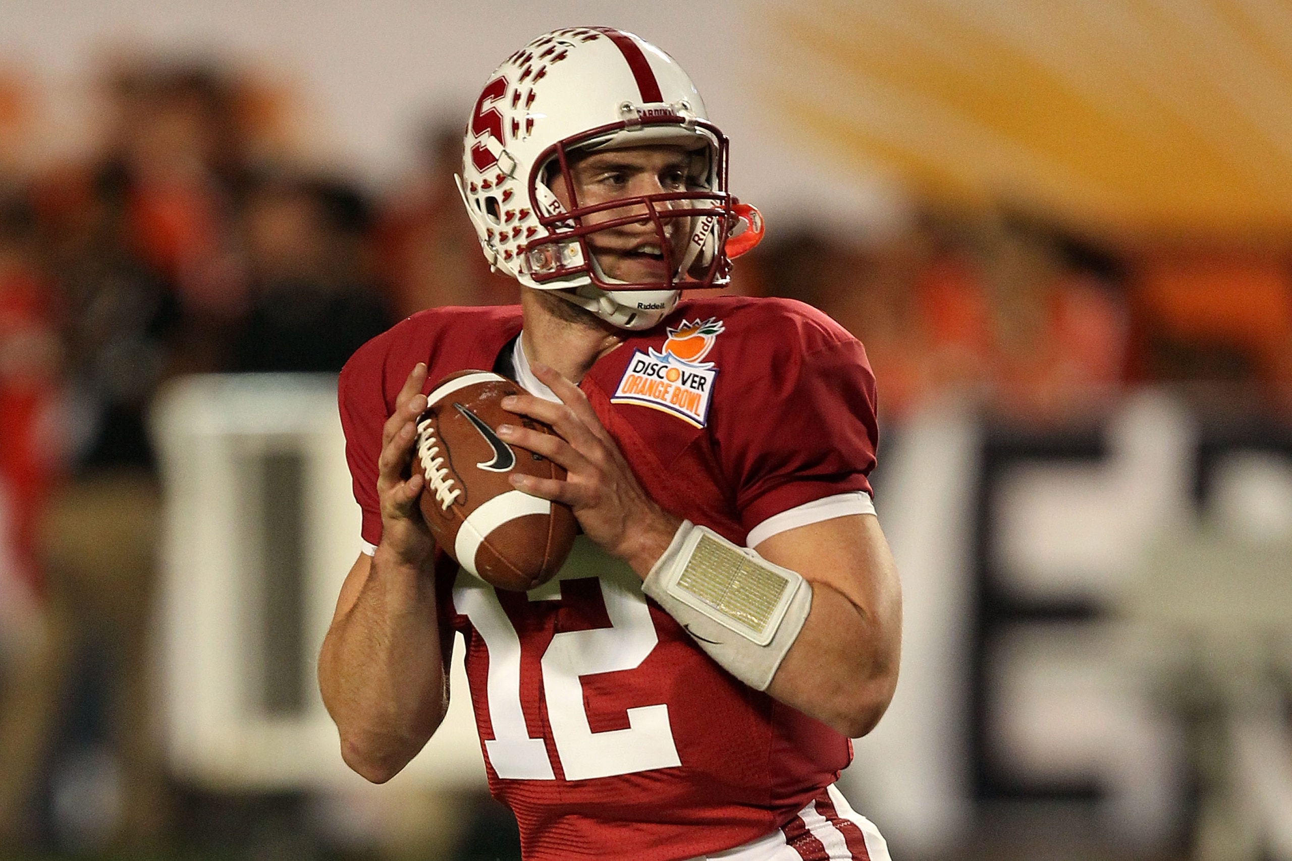 MIAMI, FL - JANUARY 03: Andrew Luck #12 of the Stanford Cardinal warm ups against the Virginai Tech Hokies during the 2011 Discover Orange Bowl at Sun Life Stadium on January 3, 2011 in Miami, Florida. (Photo by Streeter Lecka/Getty Images) MIAMI, FL - JANUARY 03: Andrew Luck #12 of the Stanford Cardinal warm ups against the Virginai Tech Hokies during the 2011 Discover Orange Bowl at Sun Life Stadium on January 3, 2011 in Miami, Florida. (Photo by Streeter Lecka/Getty Images)