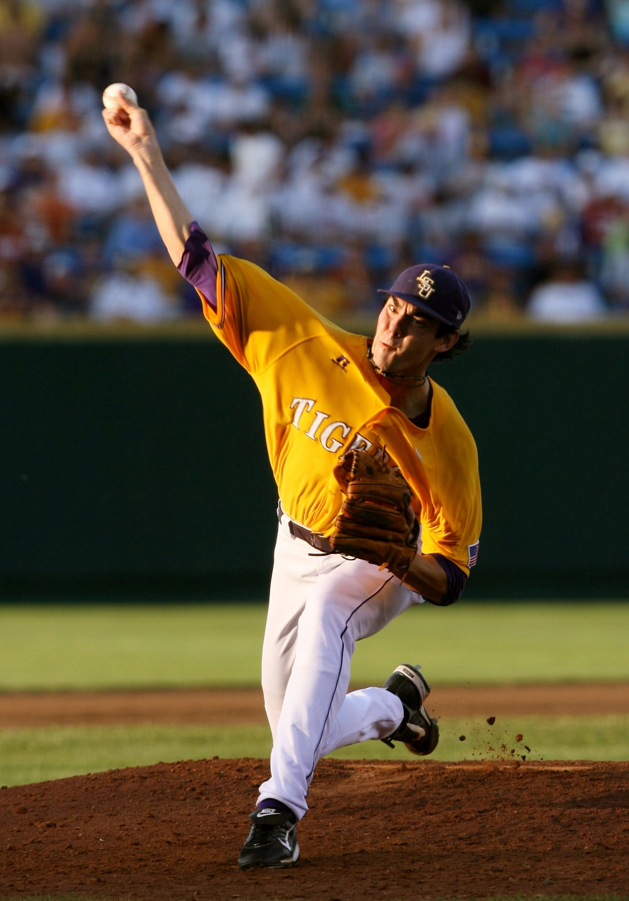 OMAHA, NE - JUNE 24:  Pitcher Anthony Ranaudo #23 of the Louisiana State University Tigers pitches in the fifth inning against the Texas Longhorns during Game 3 of the 2009 NCAA College World Series at Rosenblatt Stadium on June 24, 2009 in Omaha, Nebrask