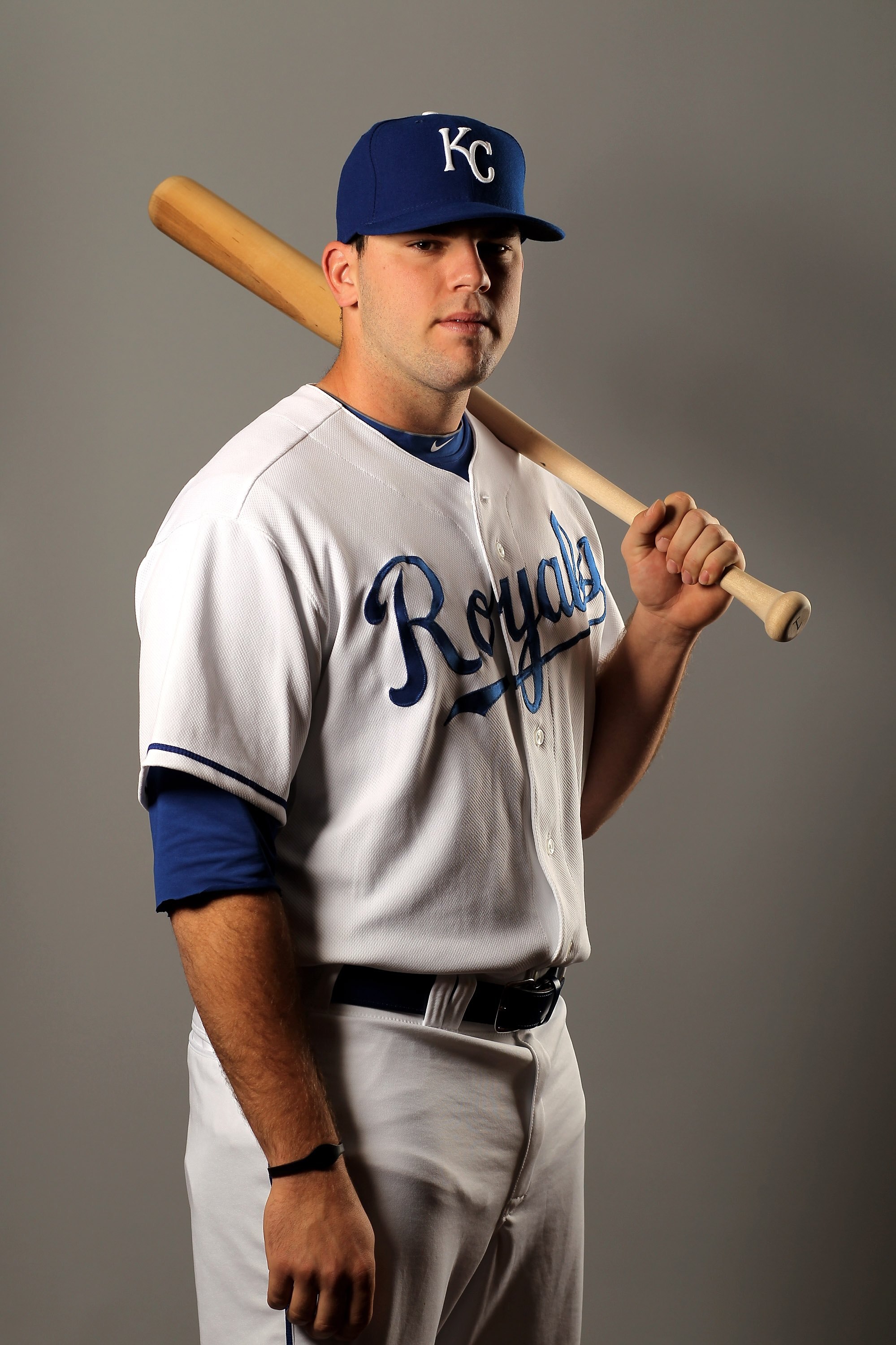 SURPRISE, AZ - FEBRUARY 26:  Mike Moustakas of the Kansas City Royals poses during photo media day at the Royals spring training complex on February 26, 2010 in Surprise, Arizona.  (Photo by Ezra Shaw/Getty Images)