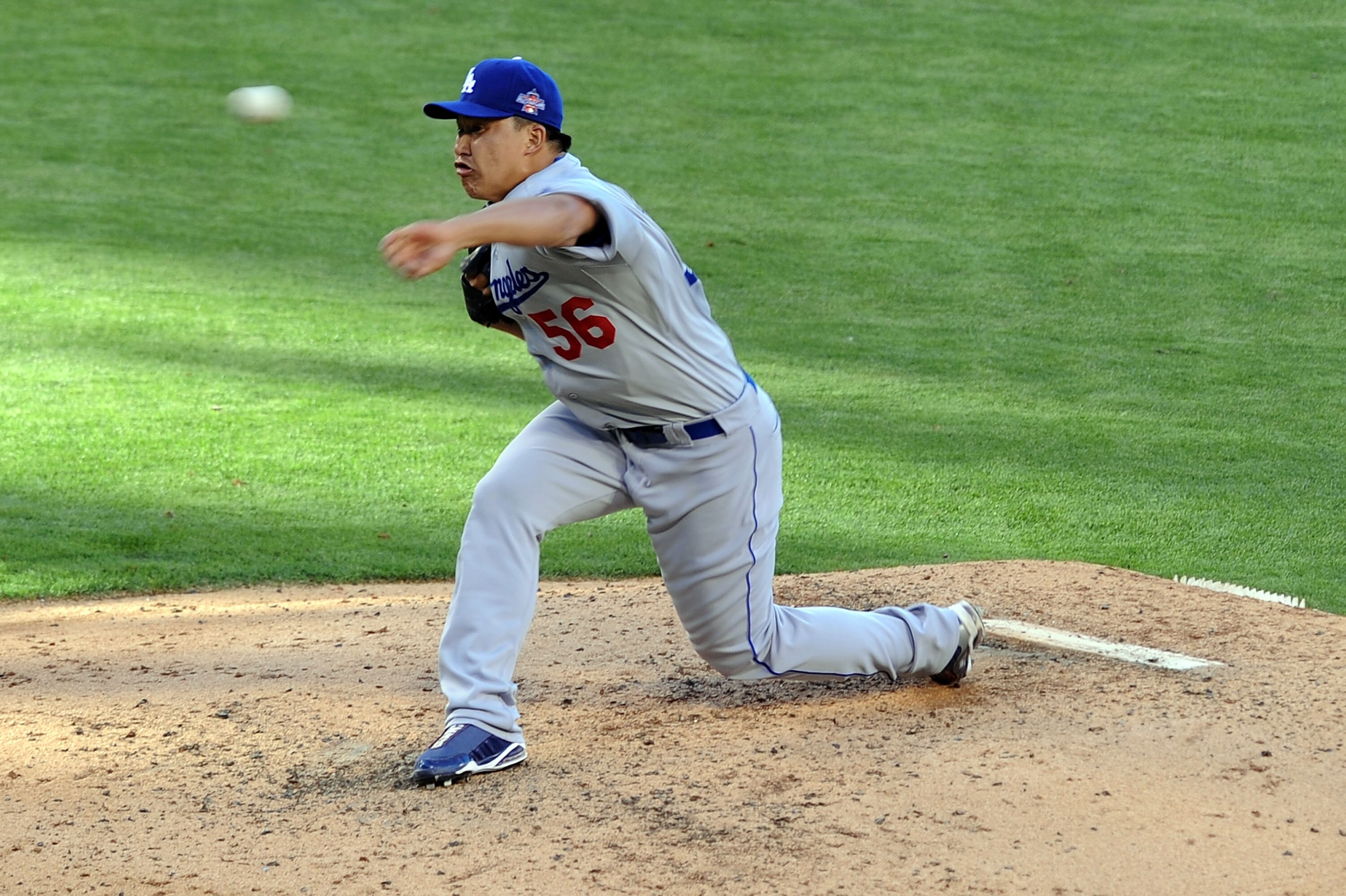 ANAHEIM, CA - JULY 13:  National League All-Star Hong-Chih Kuo #56 of the Los Angeles Dodgers throws a pitch during the 81st MLB All-Star Game at Angel Stadium of Anaheim on July 13, 2010 in Anaheim, California.  (Photo by Michael Buckner/Getty Images)