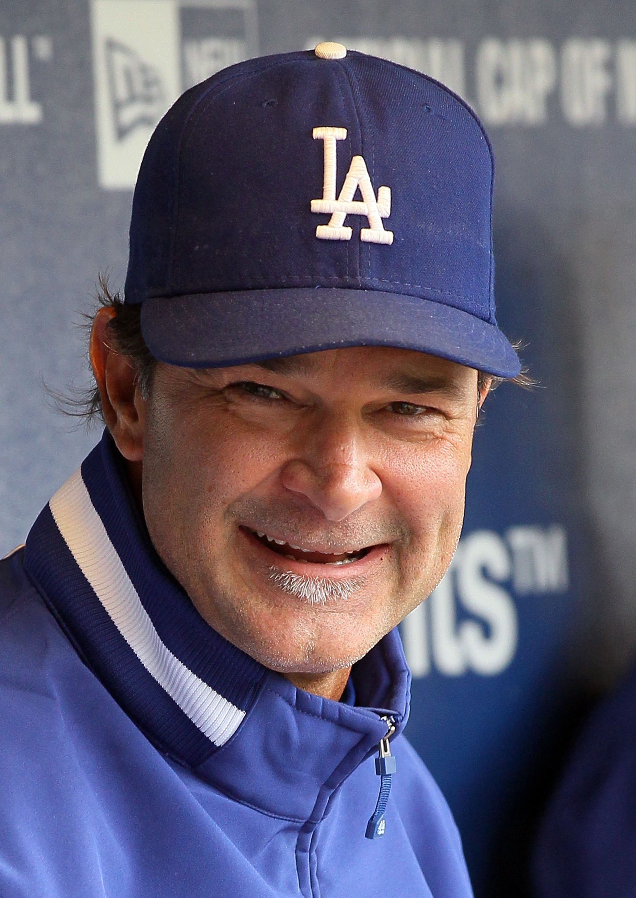 NEW YORK - APRIL 28:  Hitting coach Don Mattingly of the Los Angeles Dodgers looks on before their game against the New York Mets on April 28, 2010 at Citi Field in the Flushing neighborhood of the Queens borough of New York City. (FILE) According to repo