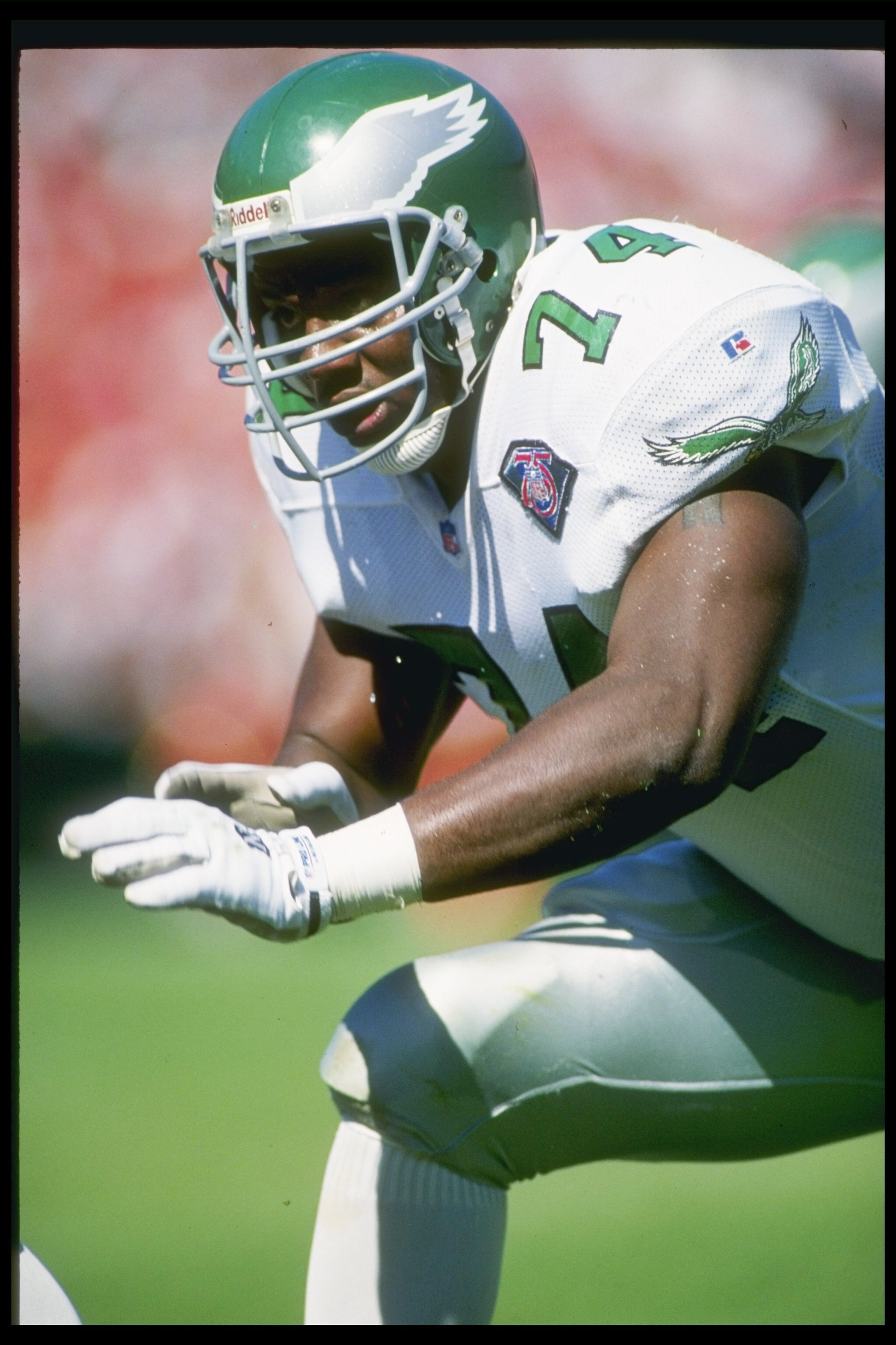 2 Oct 1994:  Offensive lineman Bernard Williams of the Philadelphia Eagles looks on during a game against the San Francisco 49ers at Candlestick Park in San Francisco, California.  The Eagles won the game, 40-8. Mandatory Credit: Otto Greule Jr.  /Allspor