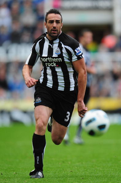 NEWCASTLE UPON TYNE, ENGLAND - SEPTEMBER 26:  Sanchez Jose Enrique of Newcastle United in action during the Barclays Premier League match between Newcastle United and Stoke City at St James' Park on September 26, 2010 in Newcastle upon Tyne, England.  (Ph