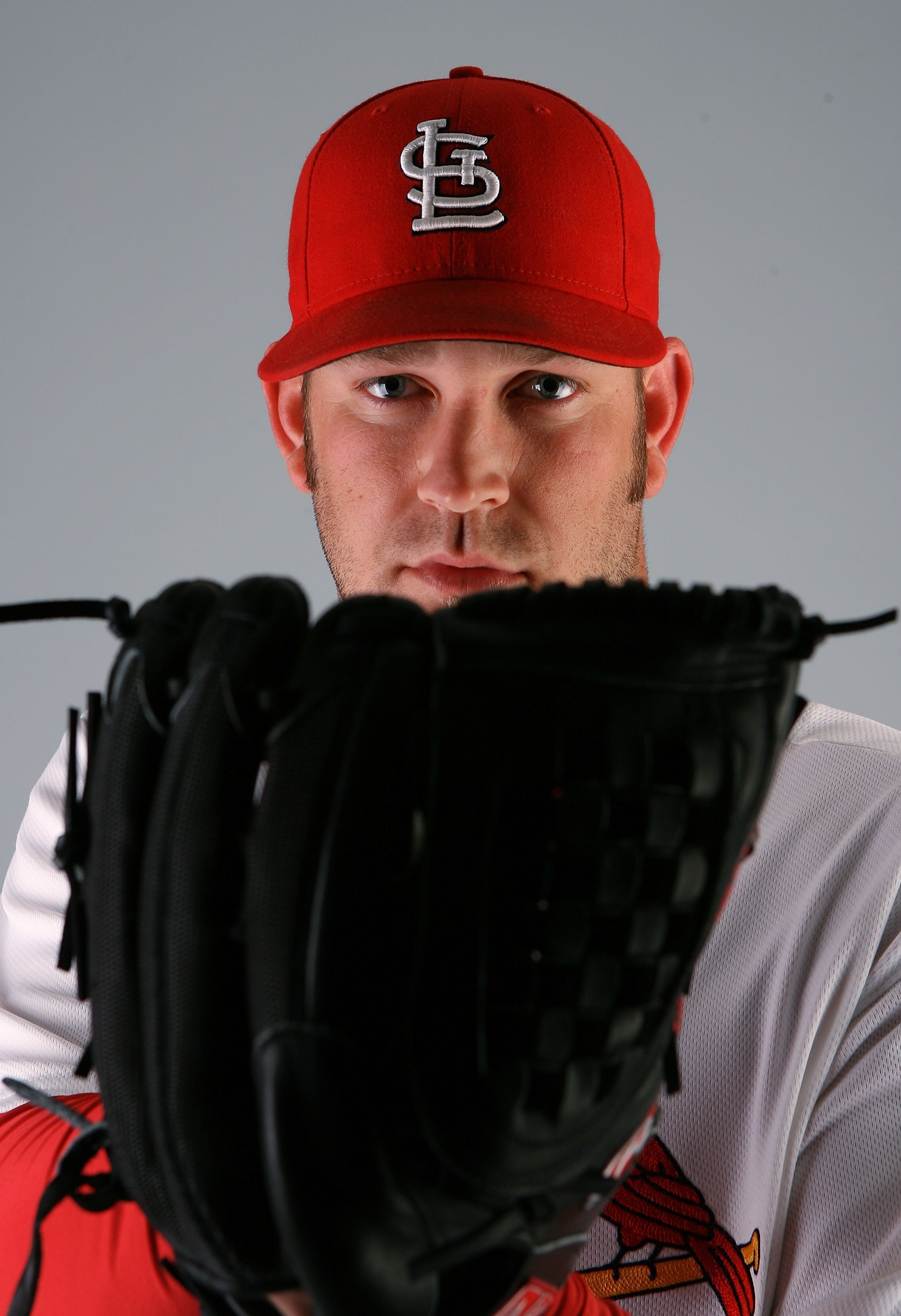 JUPITER, FL - MARCH 01:  Pitcher Brad Penny #33 of the St. Louis Cardinals during photo day at Roger Dean Stadium on March 1, 2010 in Jupiter, Florida.  (Photo by Doug Benc/Getty Images)