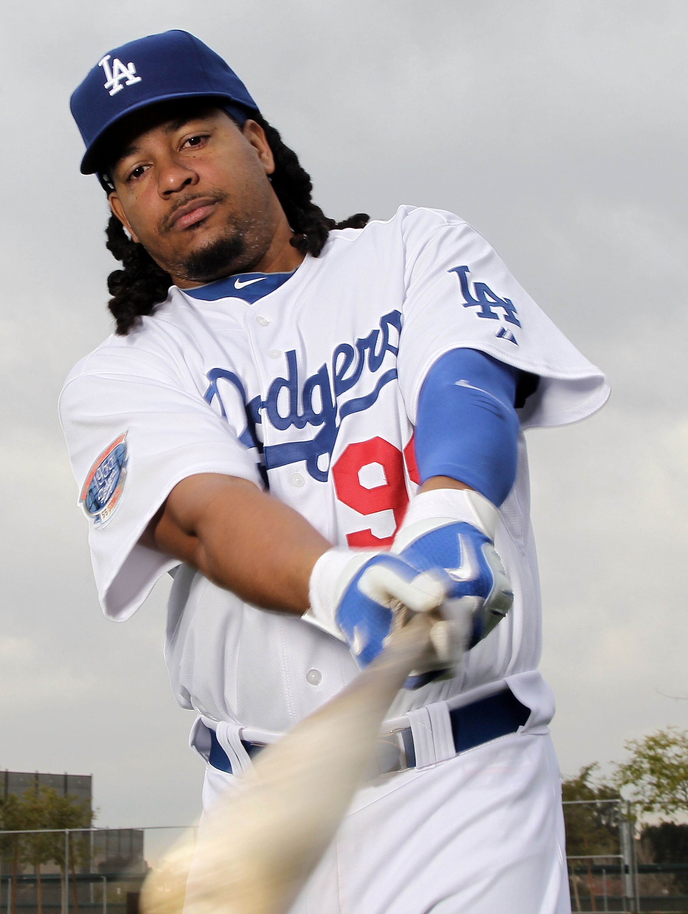 GLENDALE, AZ - FEBRUARY 27:  Manny Ramirez of the Los Angeles Dodgers poses during media photo day on February 27, 2010 at the Ballpark at Camelback Ranch, in Glendale, Arizona.  (Photo by Jed Jacobsohn/Getty Images)