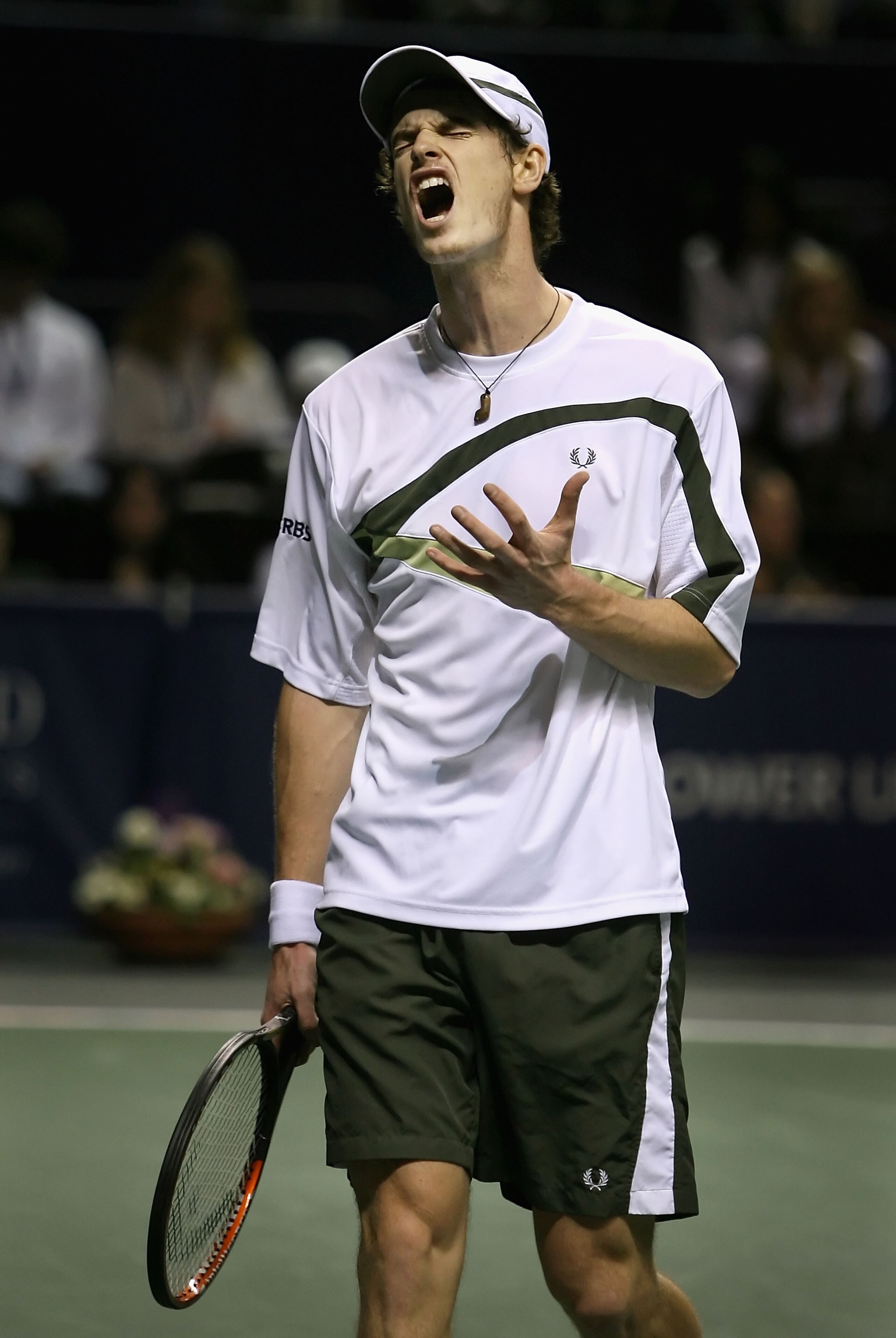 SAN JOSE, CA - FEBRUARY 17: Andy Murray of Great Britain reacts after losing a serve to Andy Roddick of the U.S. in the semifinal match at the SAP Open held at the HP Pavilion February 17, 2006 in San Jose, California. Andy Murray defeated Andy Roddick 7 SAN JOSE, CA - FEBRUARY 17: Andy Murray of Great Britain reacts after losing a serve to Andy Roddick of the U.S. in the semifinal match at the SAP Open held at the HP Pavilion February 17, 2006 in San Jose, California. Andy Murray defeated Andy Roddick 7