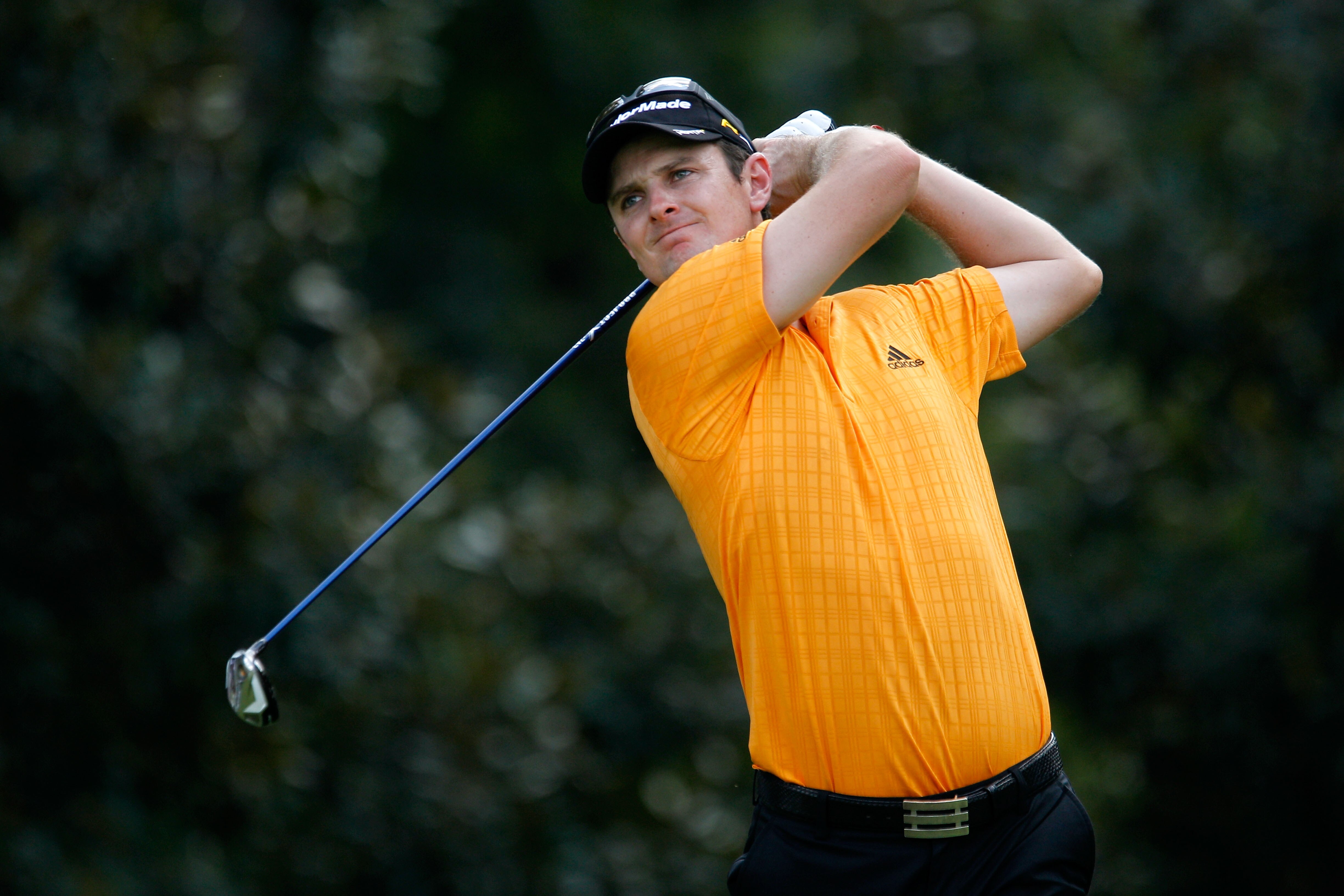 ATLANTA - SEPTEMBER 23:  Justin Rose of England hit his tee shot on the fifth hole during the first round of THE TOUR Championship presented by Coca-Cola at East Lake Golf Club on September 23, 2010 in Atlanta, Georgia.  (Photo by Scott Halleran/Getty Ima