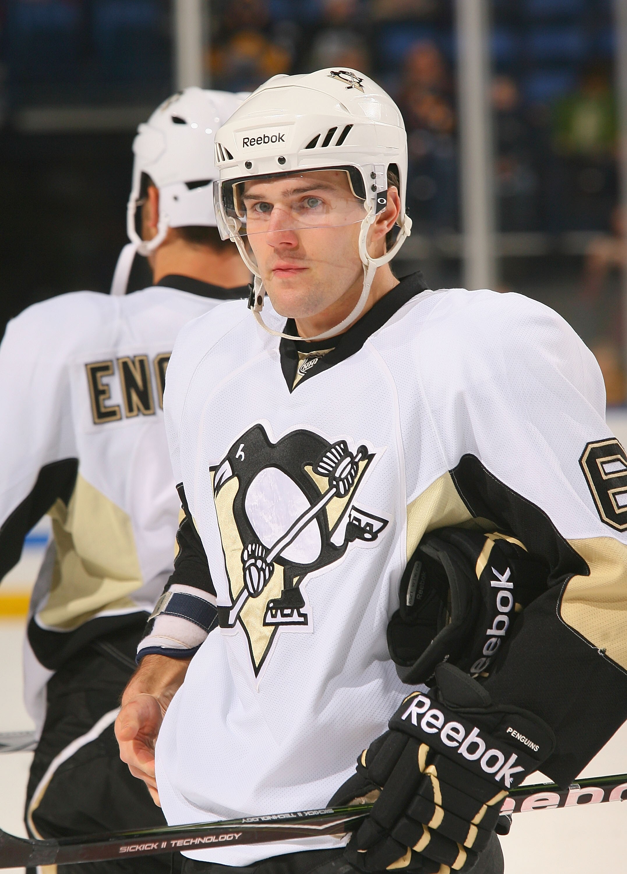 BUFFALO, NY - NOVEMBER 24: Ben Lovejoy #6 of the Pittsburgh Penguins skates during warmups prior to play against the Buffalo Sabres  at HSBC Arena  on November 24, 2010 in Buffalo, New York. Pittsburgh won 1-0.  (Photo by Rick Stewart/Getty Images)