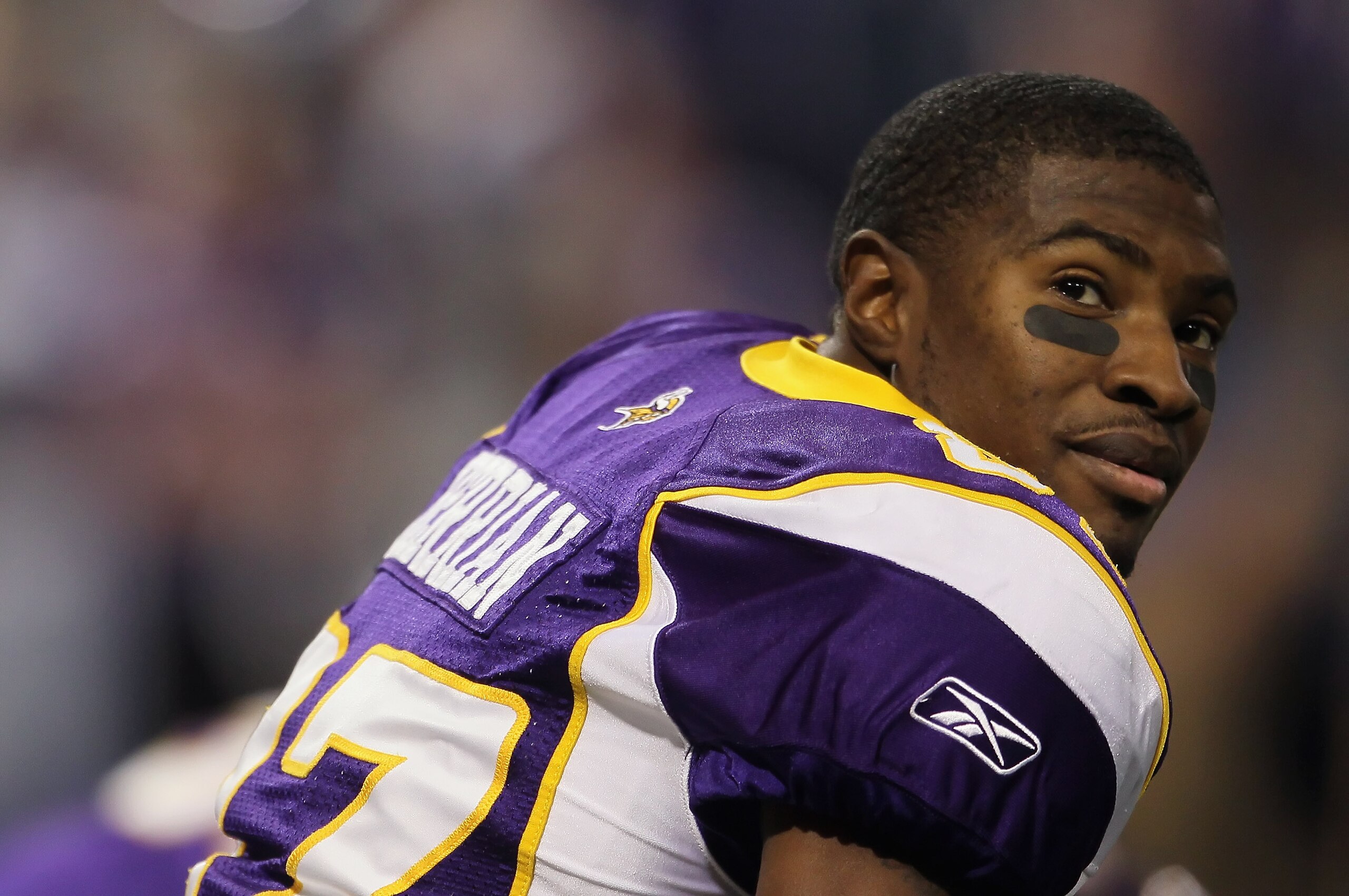 MINNEAPOLIS - SEPTEMBER 26: Bernard Berrian #87 of the Minnesota Vikings looks on prior to the start of the game against the Detroit Lions at Mall of America Field on September 26, 2010 in Minneapolis, Minnesota. (Photo by Jeff Gross/Getty Images) MINNEAPOLIS - SEPTEMBER 26: Bernard Berrian #87 of the Minnesota Vikings looks on prior to the start of the game against the Detroit Lions at Mall of America Field on September 26, 2010 in Minneapolis, Minnesota. (Photo by Jeff Gross/Getty Images)