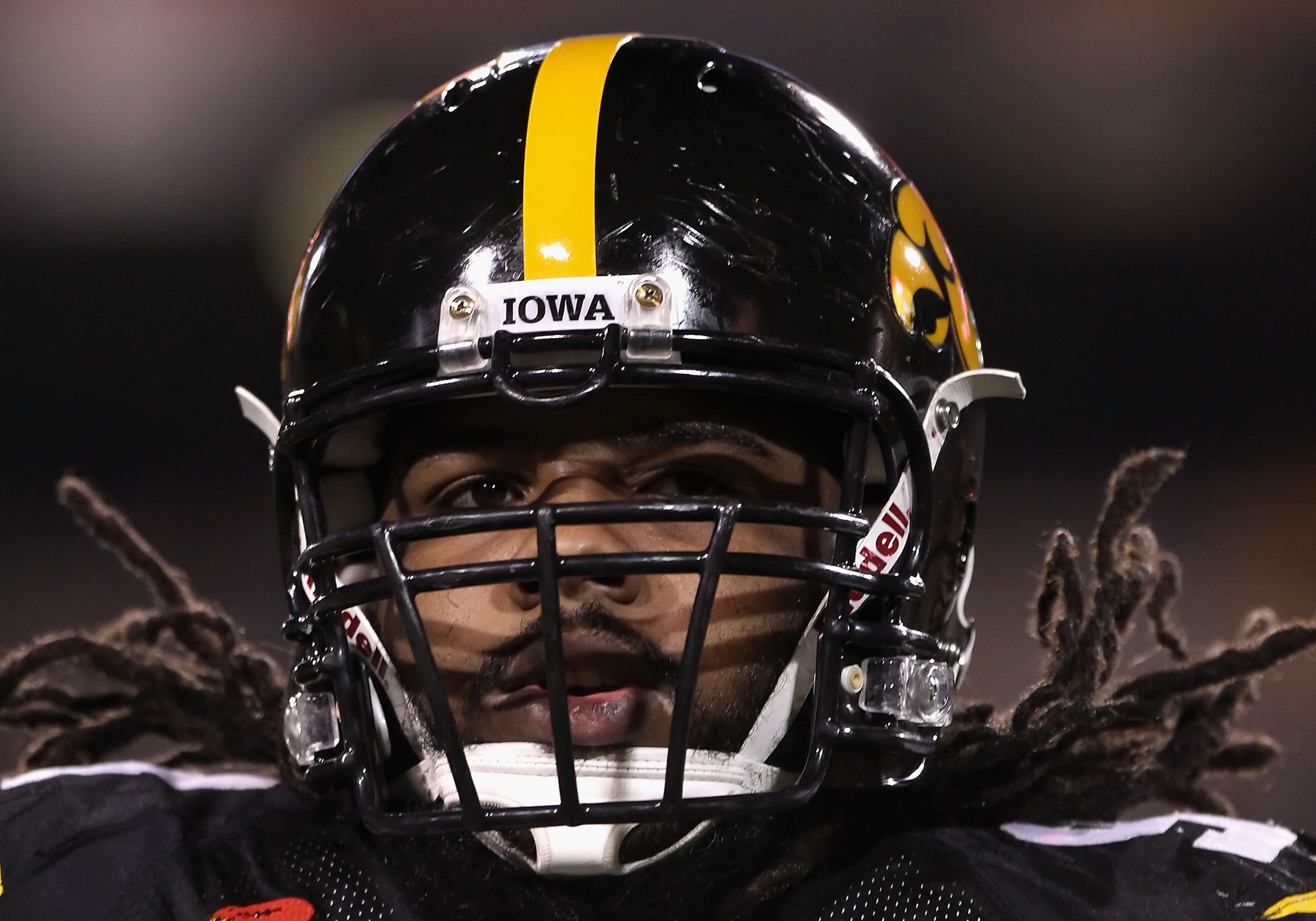 TEMPE, AZ - DECEMBER 28: Defensive end Adrian Clayborn #94 of the Iowa Hawkeyes warms up before the Insight Bowl against the Missouri Tigers at Sun Devil Stadium on December 28, 2010 in Tempe, Arizona. (Photo by Christian Petersen/Getty Images) TEMPE, AZ - DECEMBER 28: Defensive end Adrian Clayborn #94 of the Iowa Hawkeyes warms up before the Insight Bowl against the Missouri Tigers at Sun Devil Stadium on December 28, 2010 in Tempe, Arizona. (Photo by Christian Petersen/Getty Images)