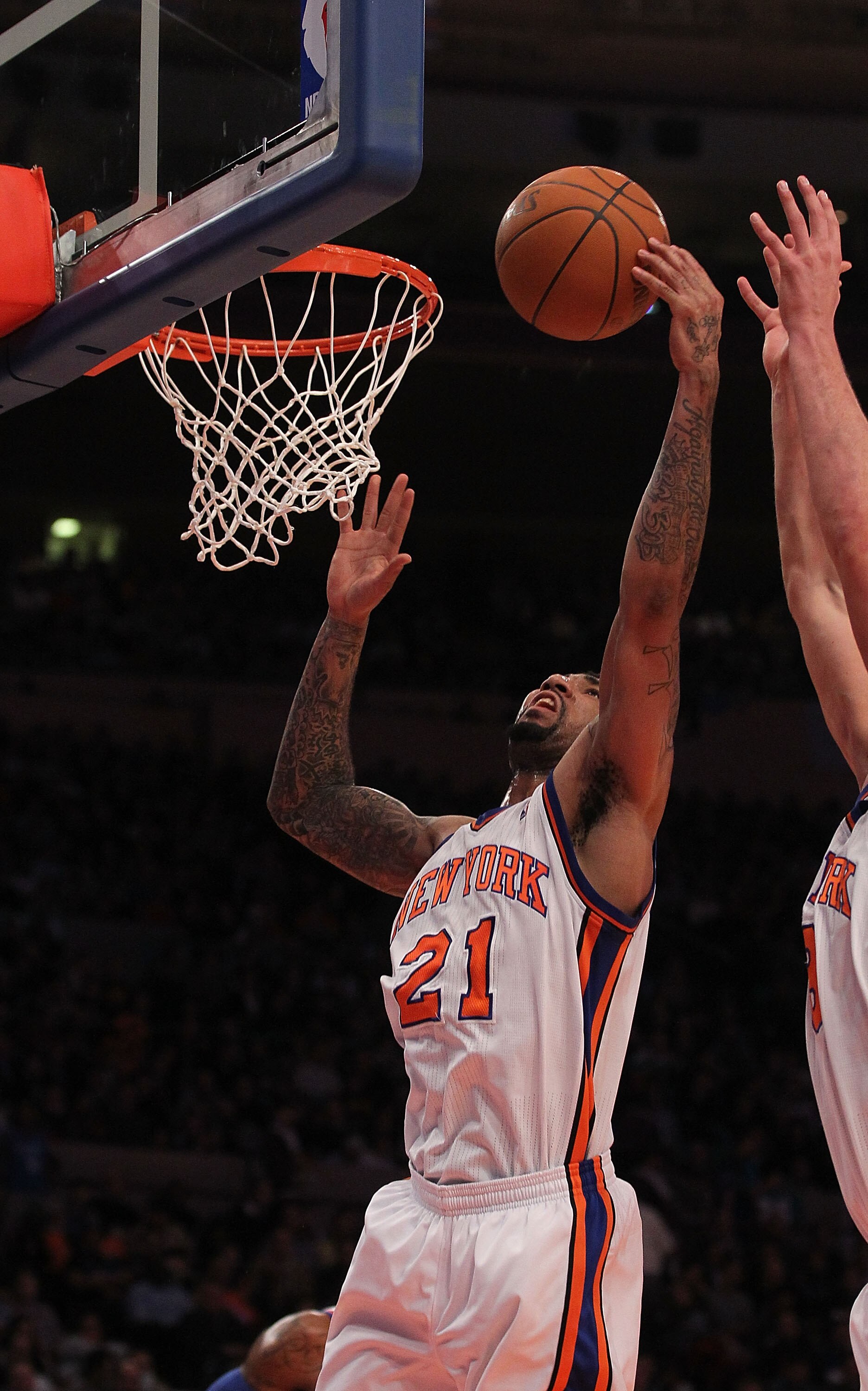 NEW YORK - DECEMBER 22:  Wilson Chandler #21 of the New York Knicks in action against  the Oklahoma City Thunder at Madison Square Garden on December 22, 2010 in New York, New York.   NOTE TO USER: User expressly acknowledges and agrees that, by downloadi