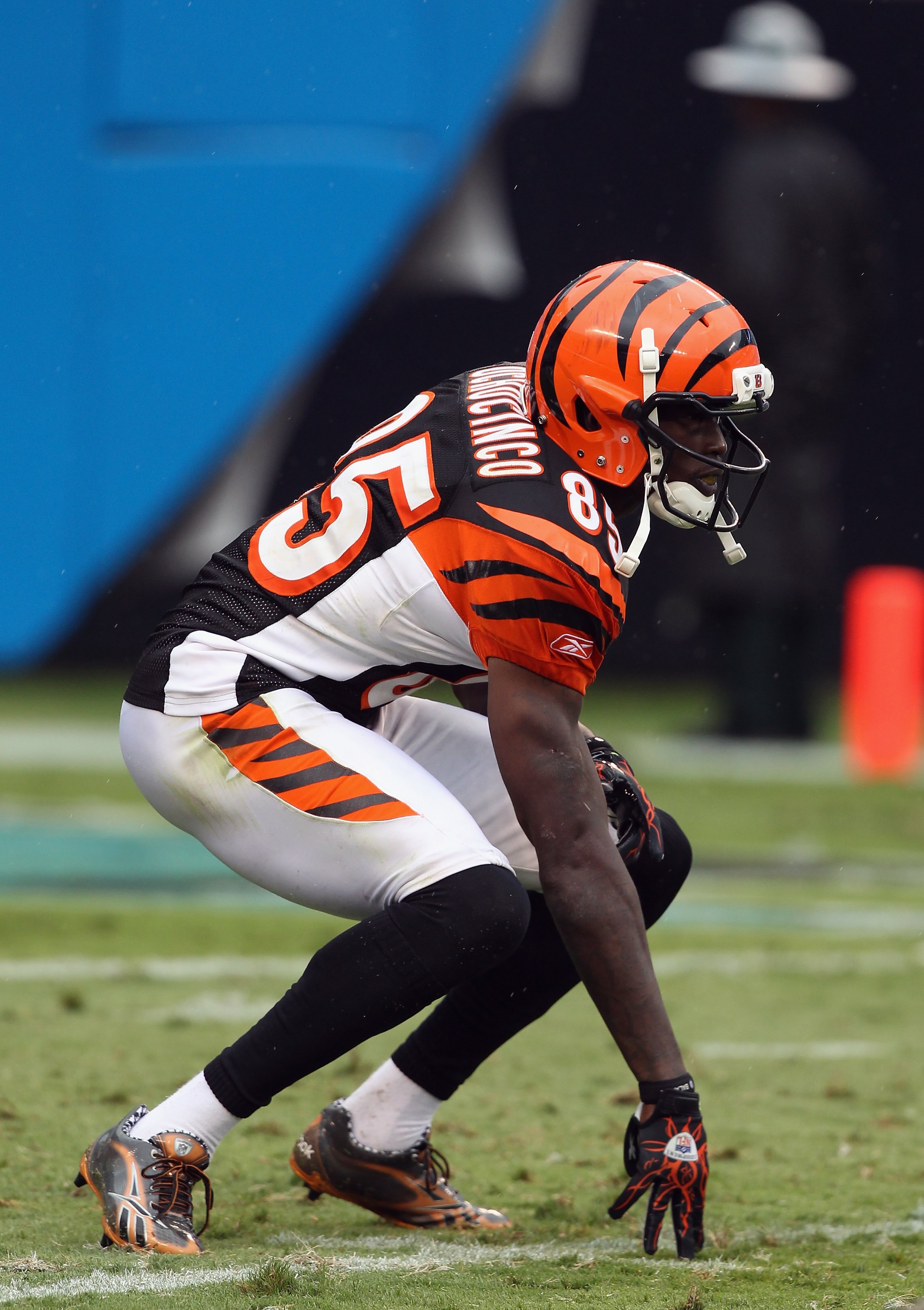 CHARLOTTE, NC - SEPTEMBER 26:  Chad Ochocinco #85 of the Cincinnati Bengals during their game against the Carolina Panthers at Bank of America Stadium on September 26, 2010 in Charlotte, North Carolina.  (Photo by Streeter Lecka/Getty Images)