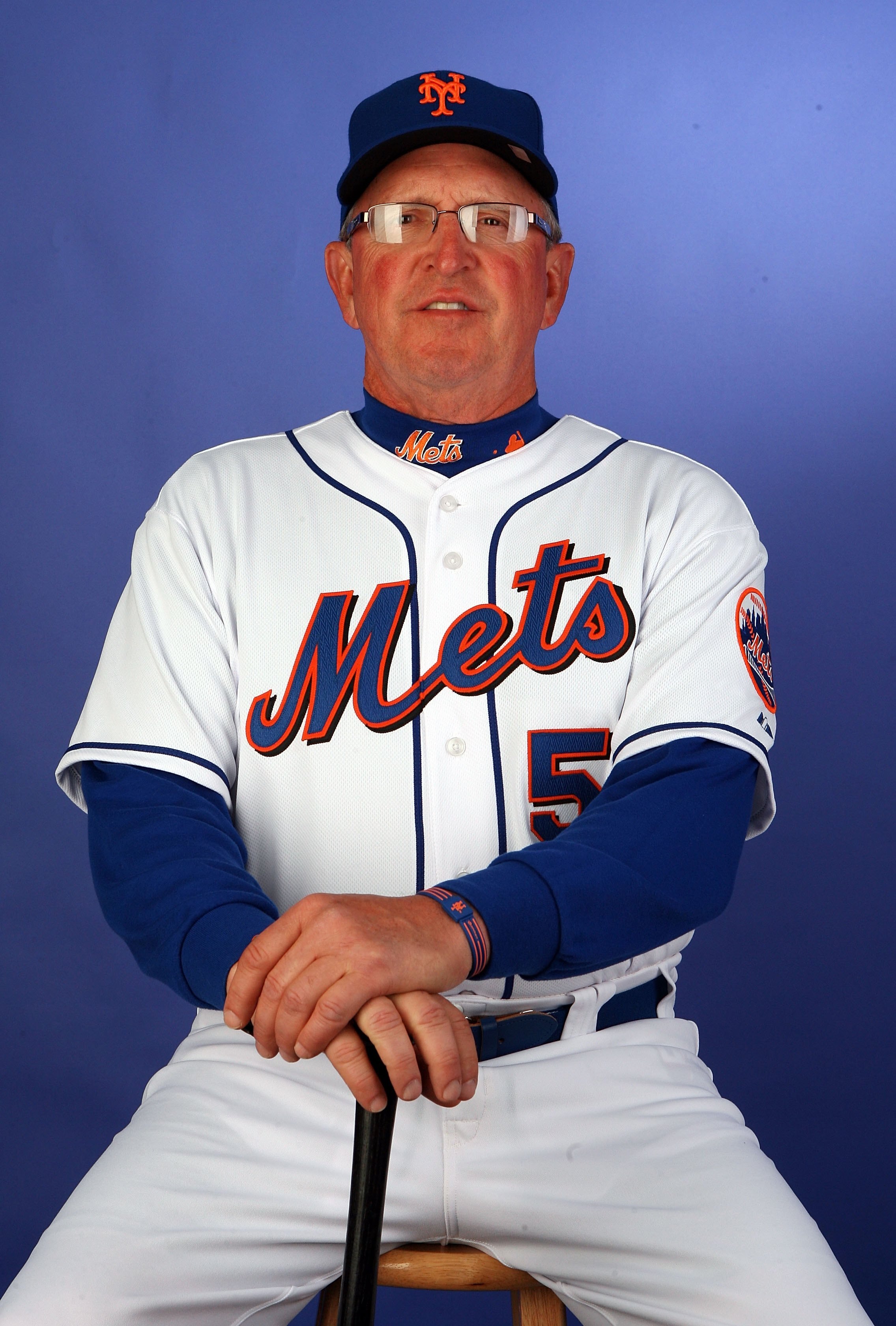PORT ST. LUCIE, FL - FEBRUARY 27:  Coach Dan Warthen #59 of the New York Mets poses during photo day at Tradition Field on February 27, 2010 in Port St. Lucie, Florida.  (Photo by Doug Benc/Getty Images)
